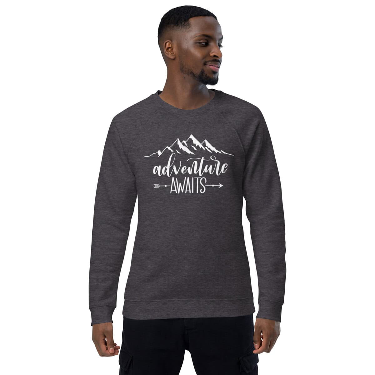 Adventure Awaits | Unisex organic raglan sweatshirt