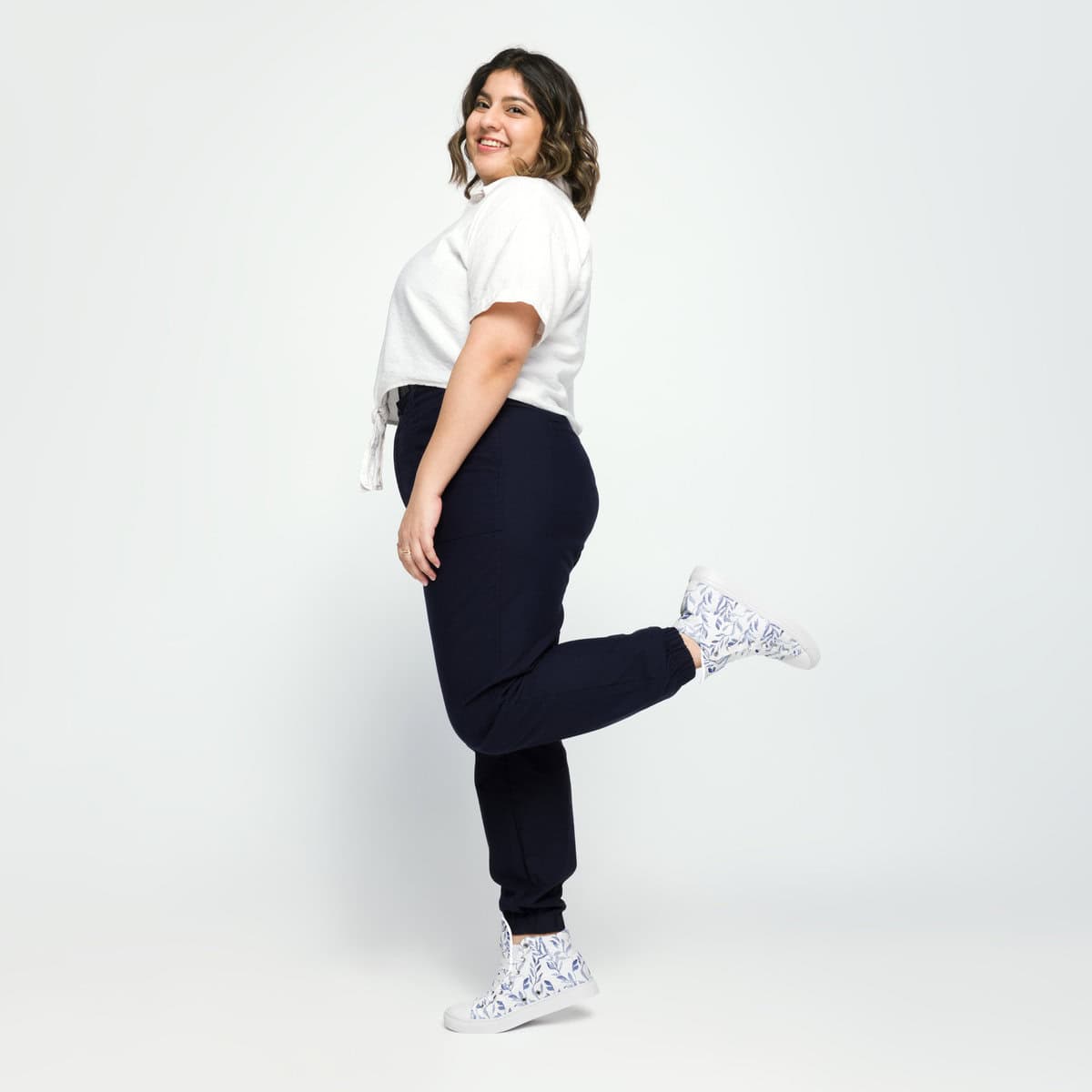 Blue Leaf | Women’s high top canvas shoes
