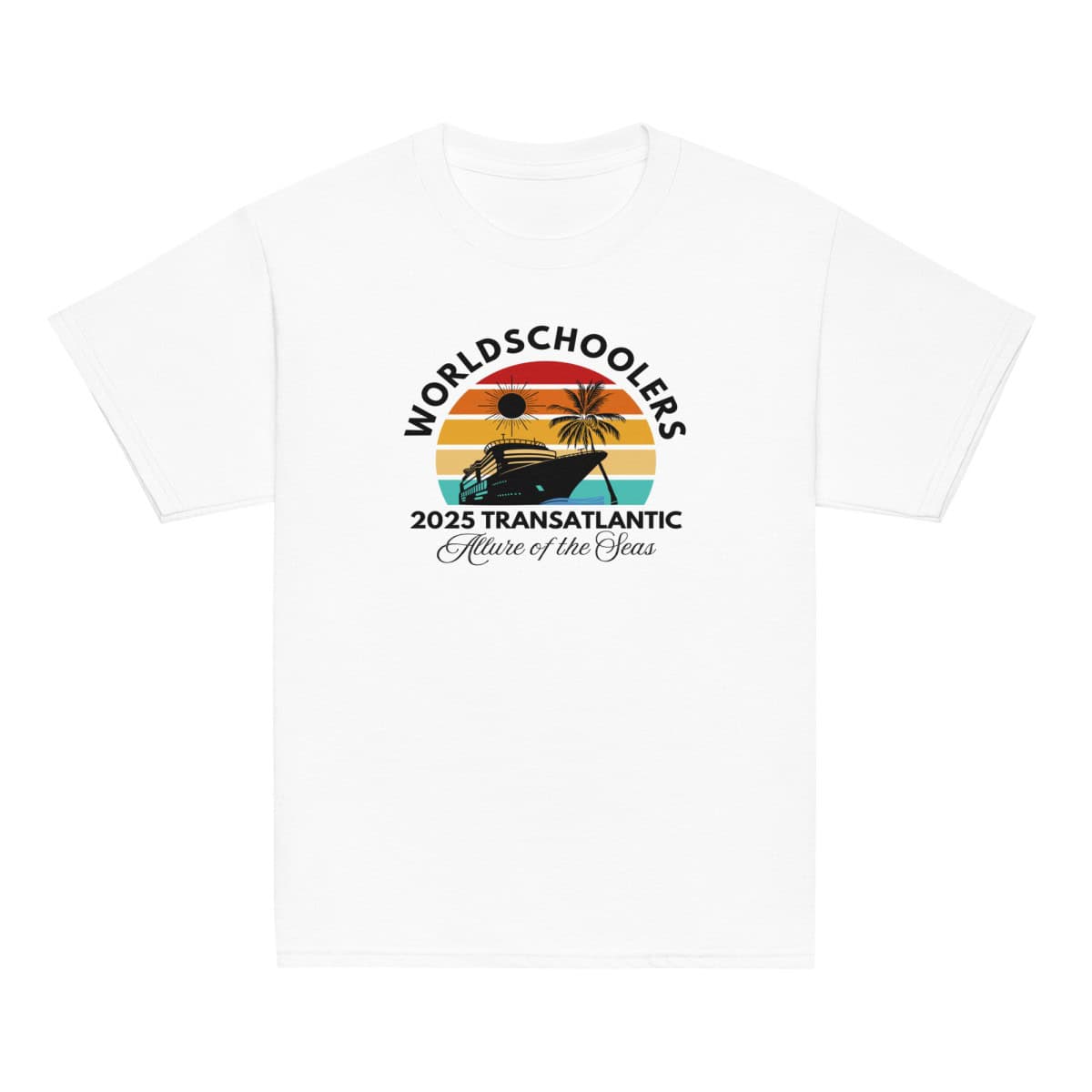 Transatlantic Allure of the Seas 2025 FRONT ONLY | Black Font Youth tee