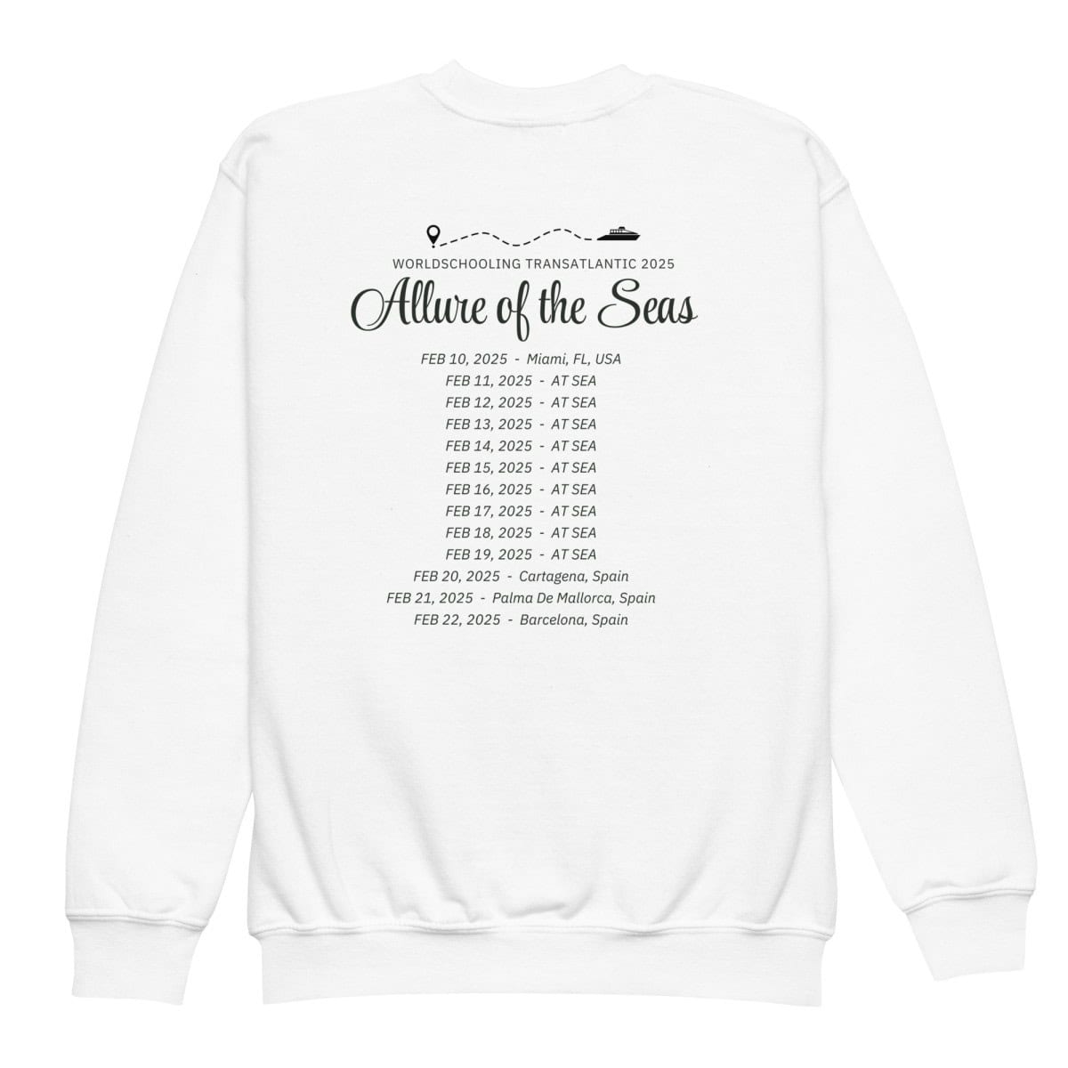 Transatlantic Allure of the Seas 2025 | Youth Crewneck Sweatshirt