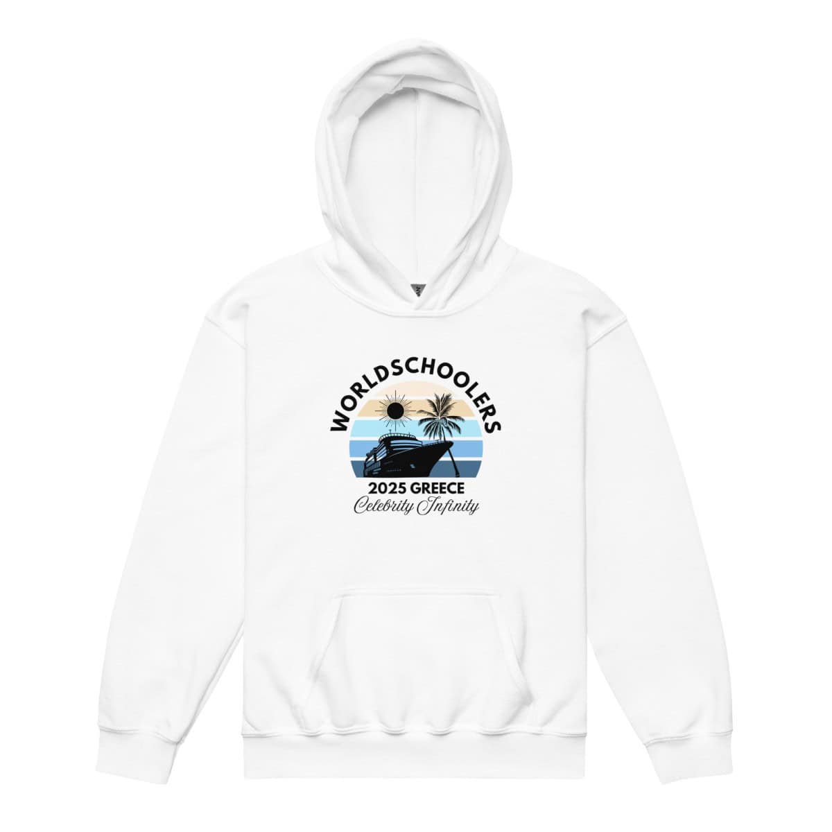 Greece 2025 | Black Font | Youth hoodie