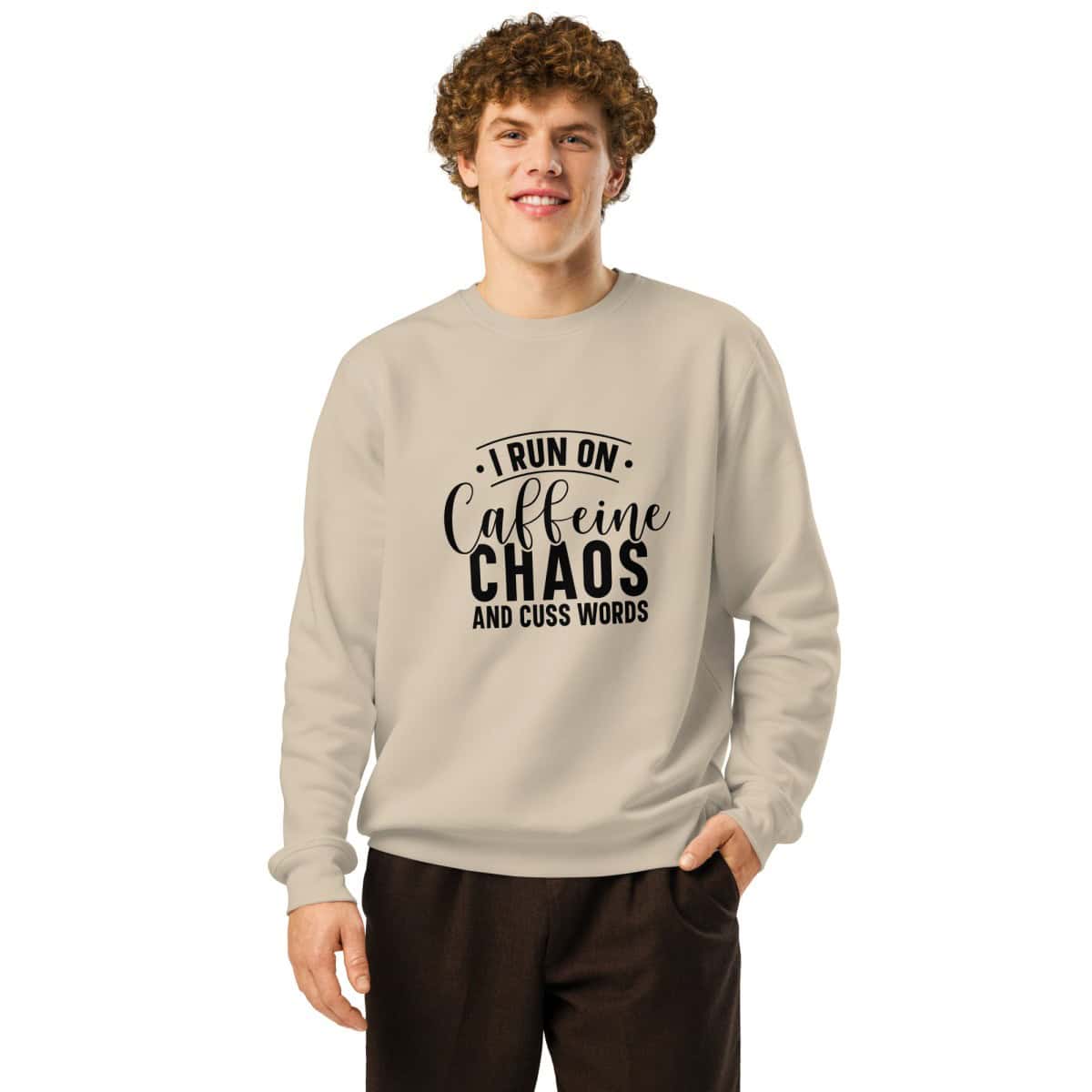Caffeine Chaos Cuss Words | Unisex organic mid-weight sweatshirt
