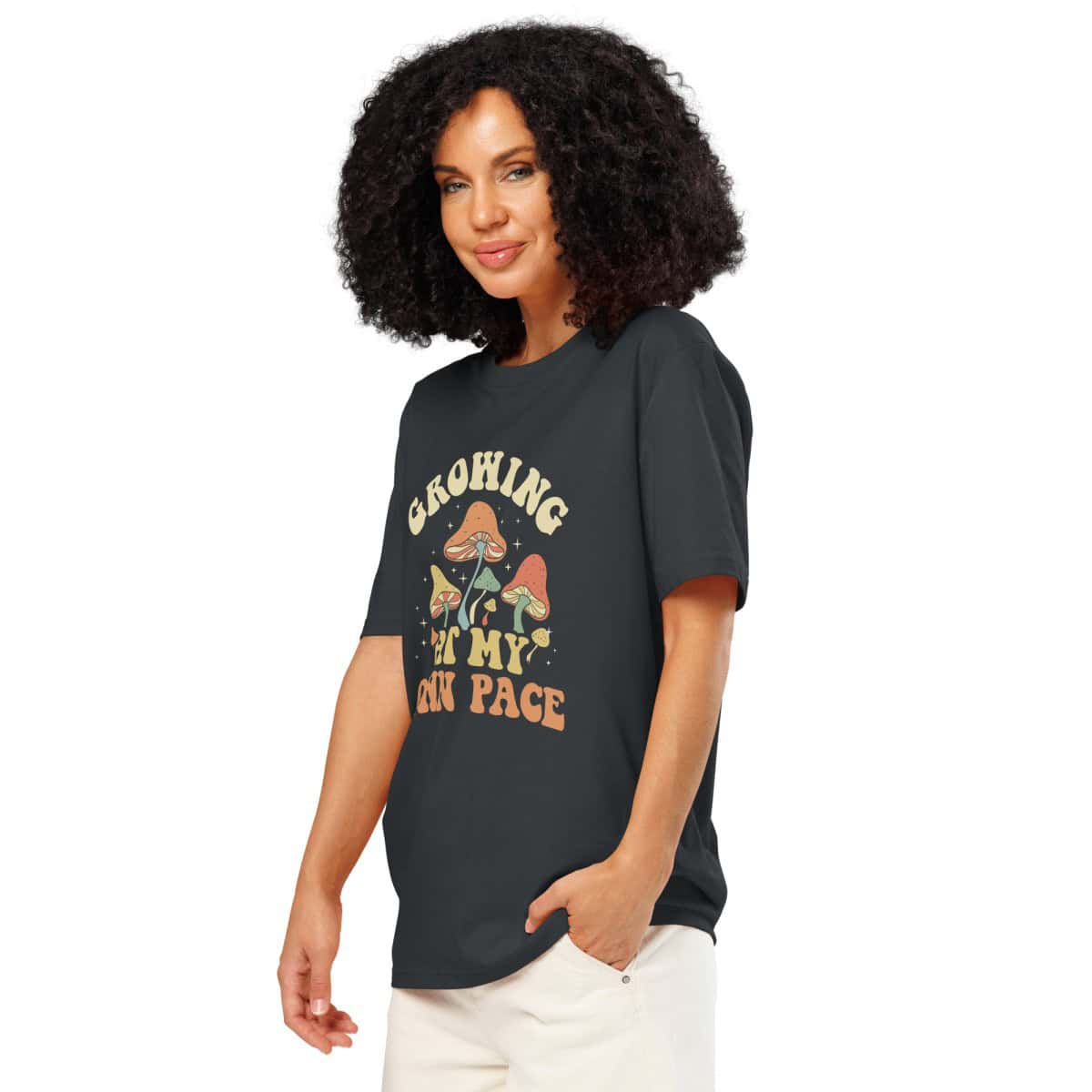 Growing At My Own Pace | Unisex organic ribbed neck t-shirt