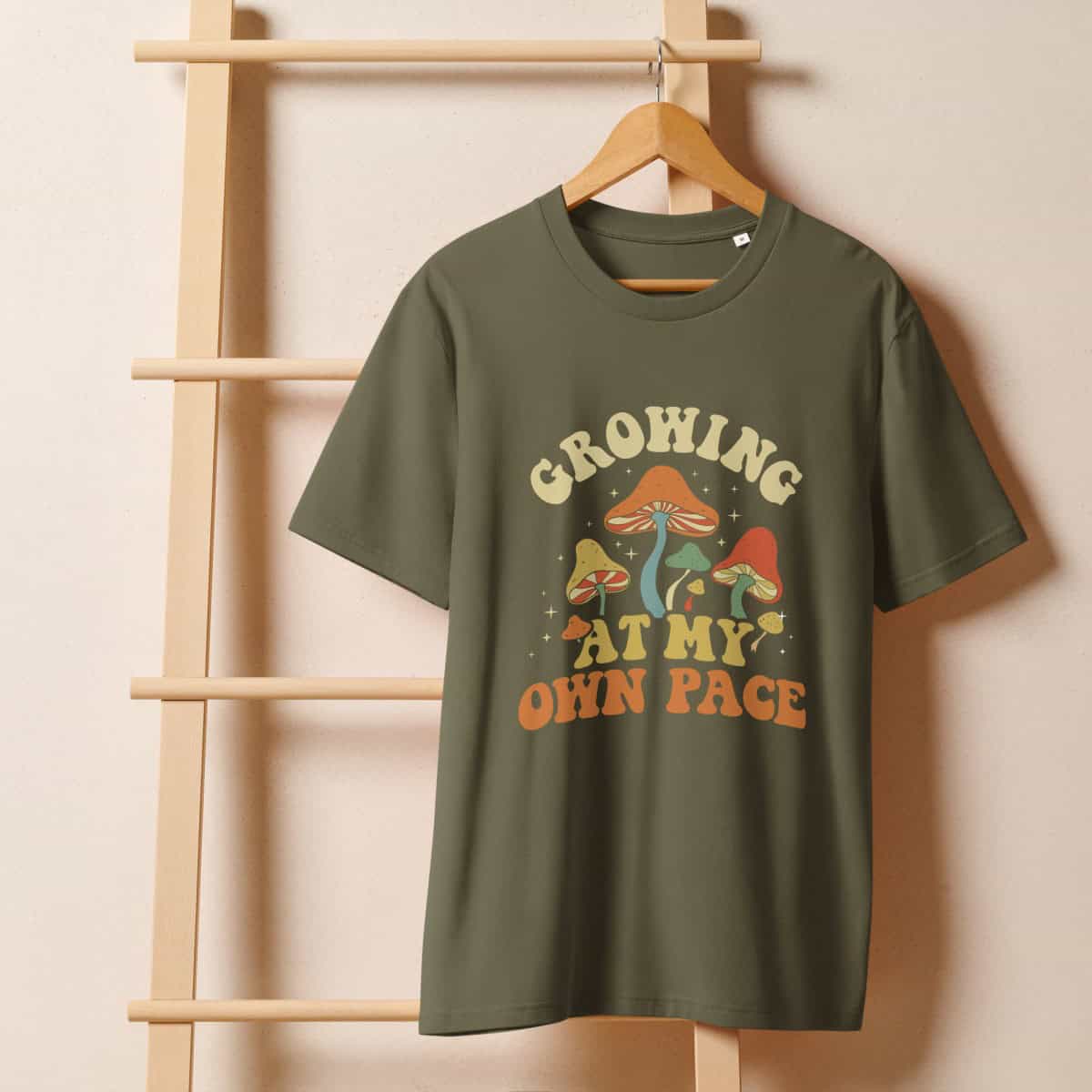 Growing At My Own Pace | Unisex organic ribbed neck t-shirt