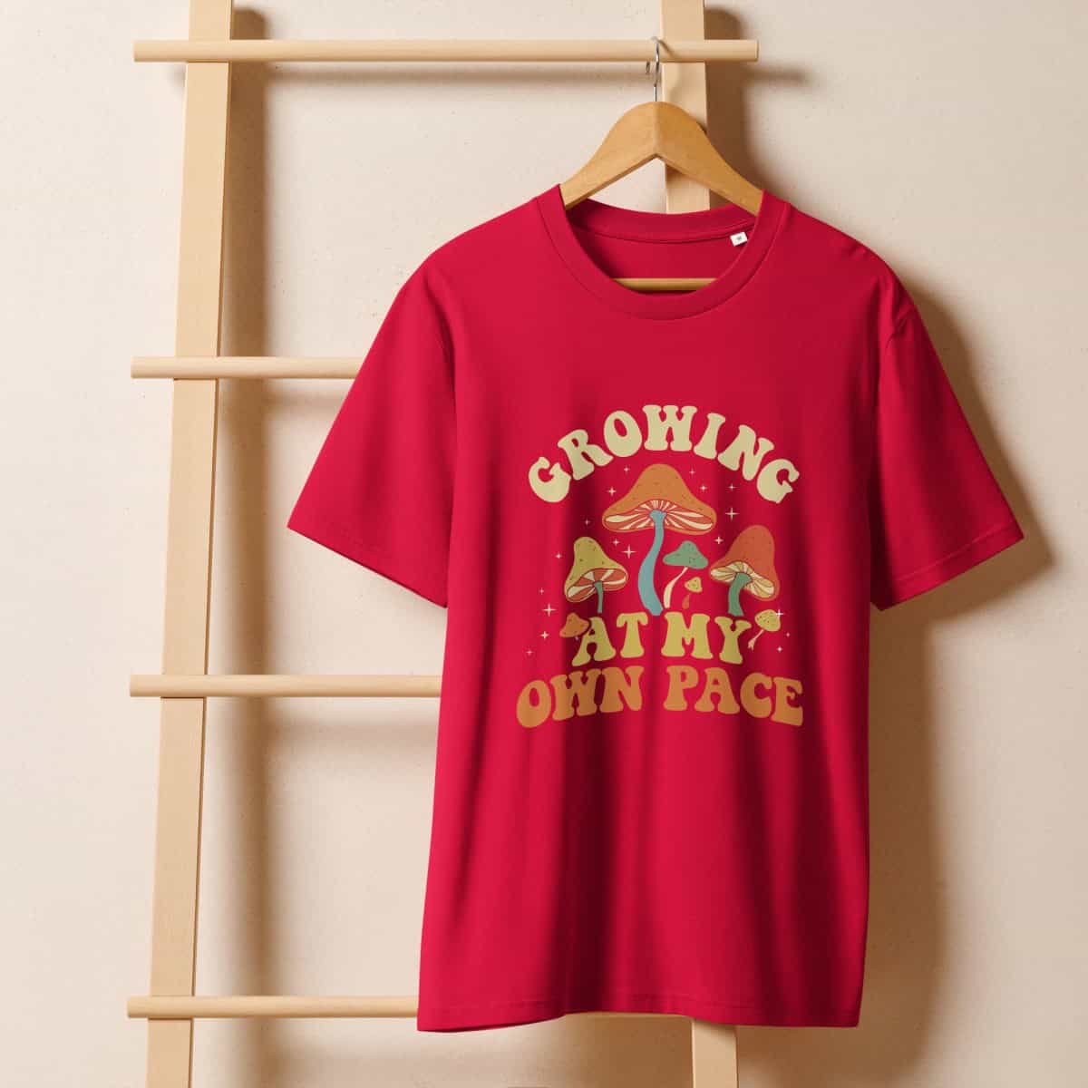 Growing At My Own Pace | Unisex organic ribbed neck t-shirt
