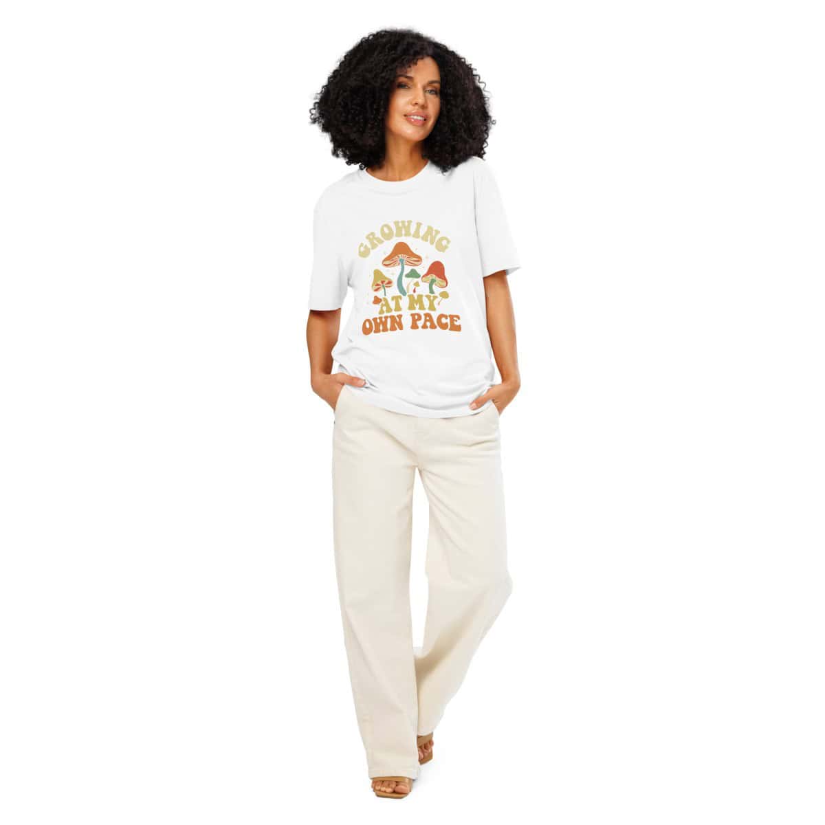 Growing At My Own Pace | Unisex organic ribbed neck t-shirt