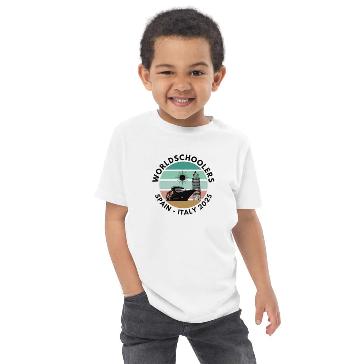 Toddler jersey t-shirt | Black Font | Spain - Italy 2025