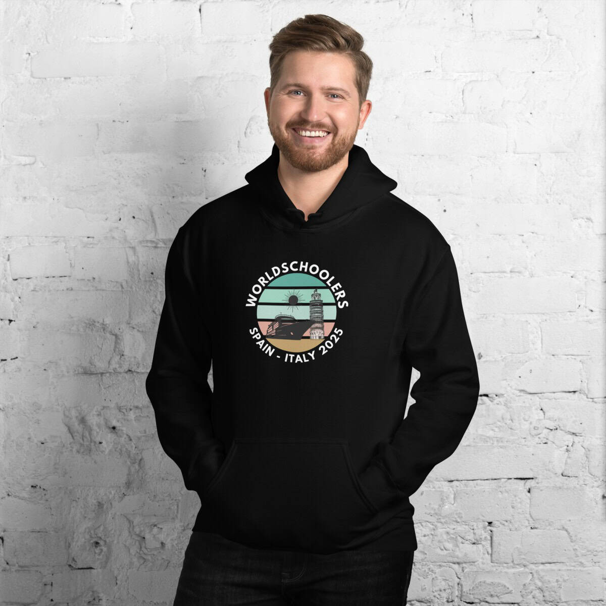 Unisex Hoodie | White Font | Spain - Italy 2025
