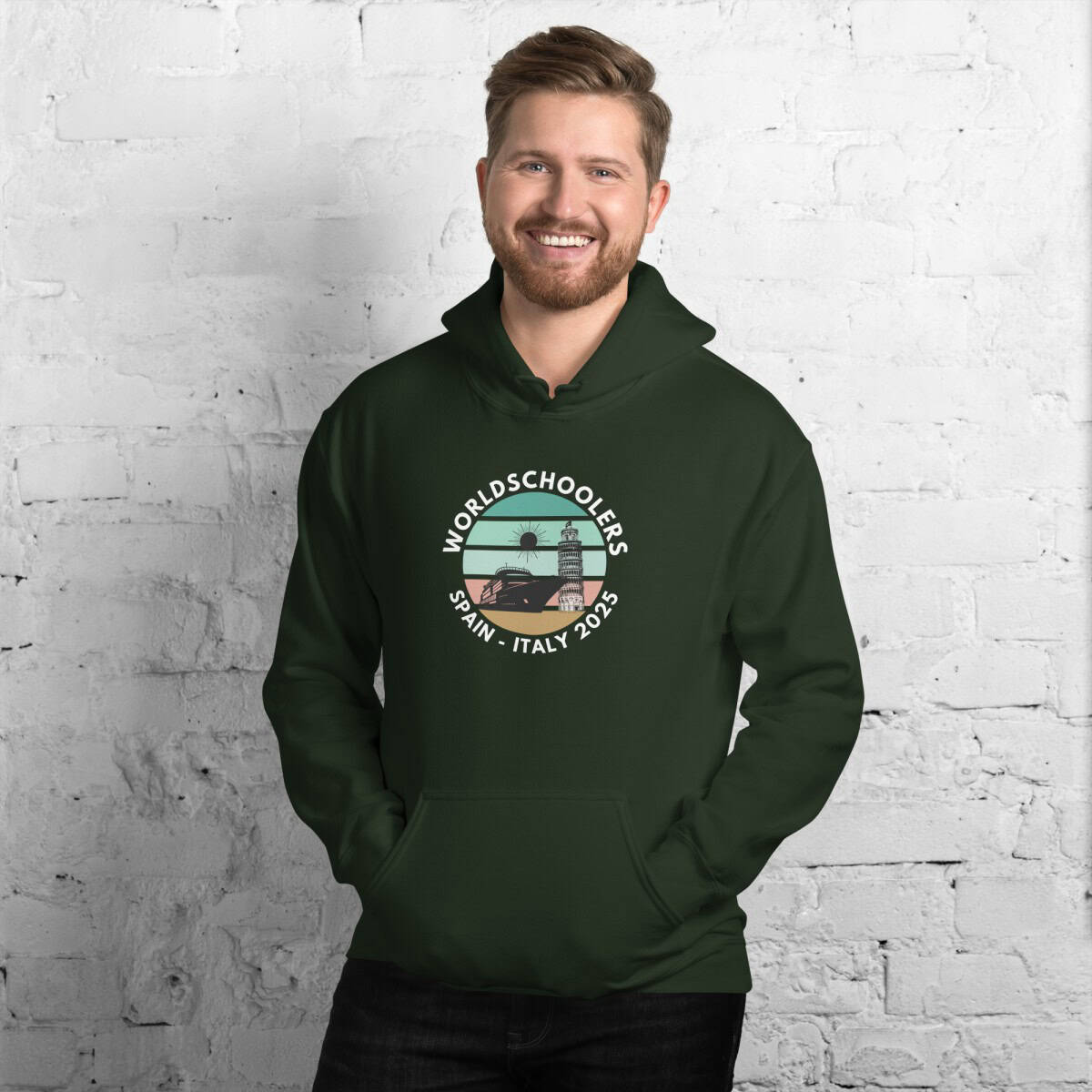 Unisex Hoodie | White Font | Spain - Italy 2025