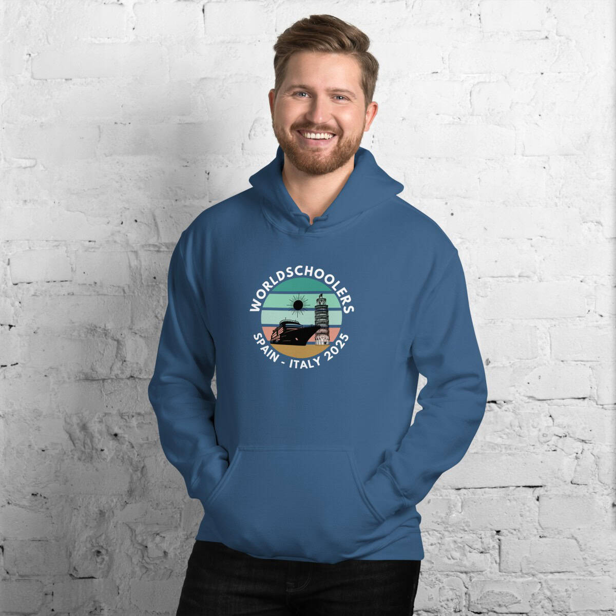 Unisex Hoodie | White Font | Spain - Italy 2025