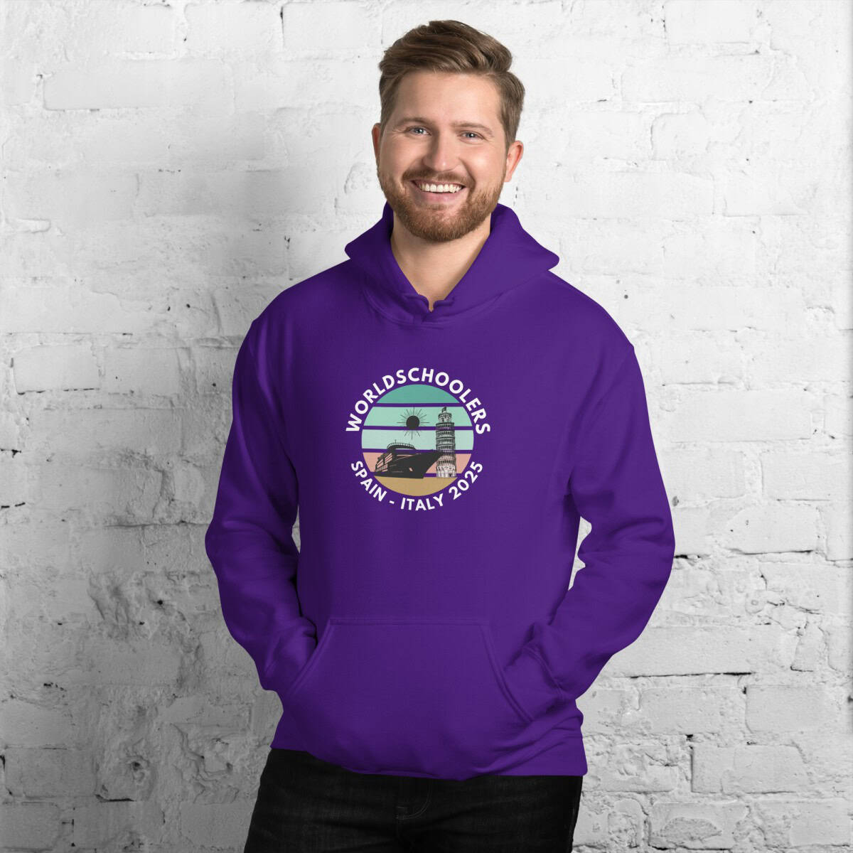 Unisex Hoodie | White Font | Spain - Italy 2025