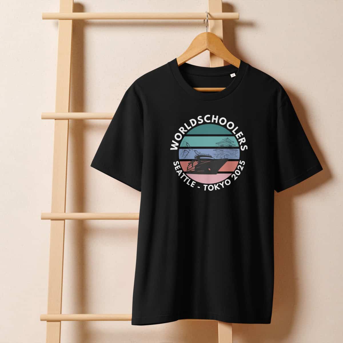 Unisex organic ribbed neck t-shirt | White font | Seattle-Tokyo