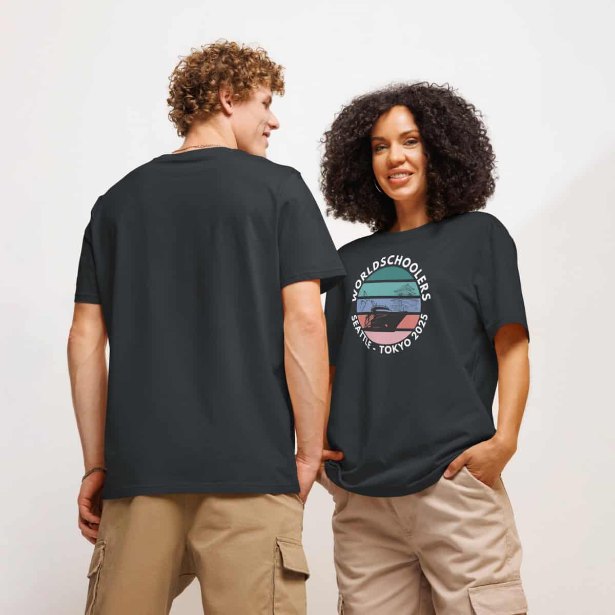 Unisex organic ribbed neck t-shirt | White font | Seattle-Tokyo