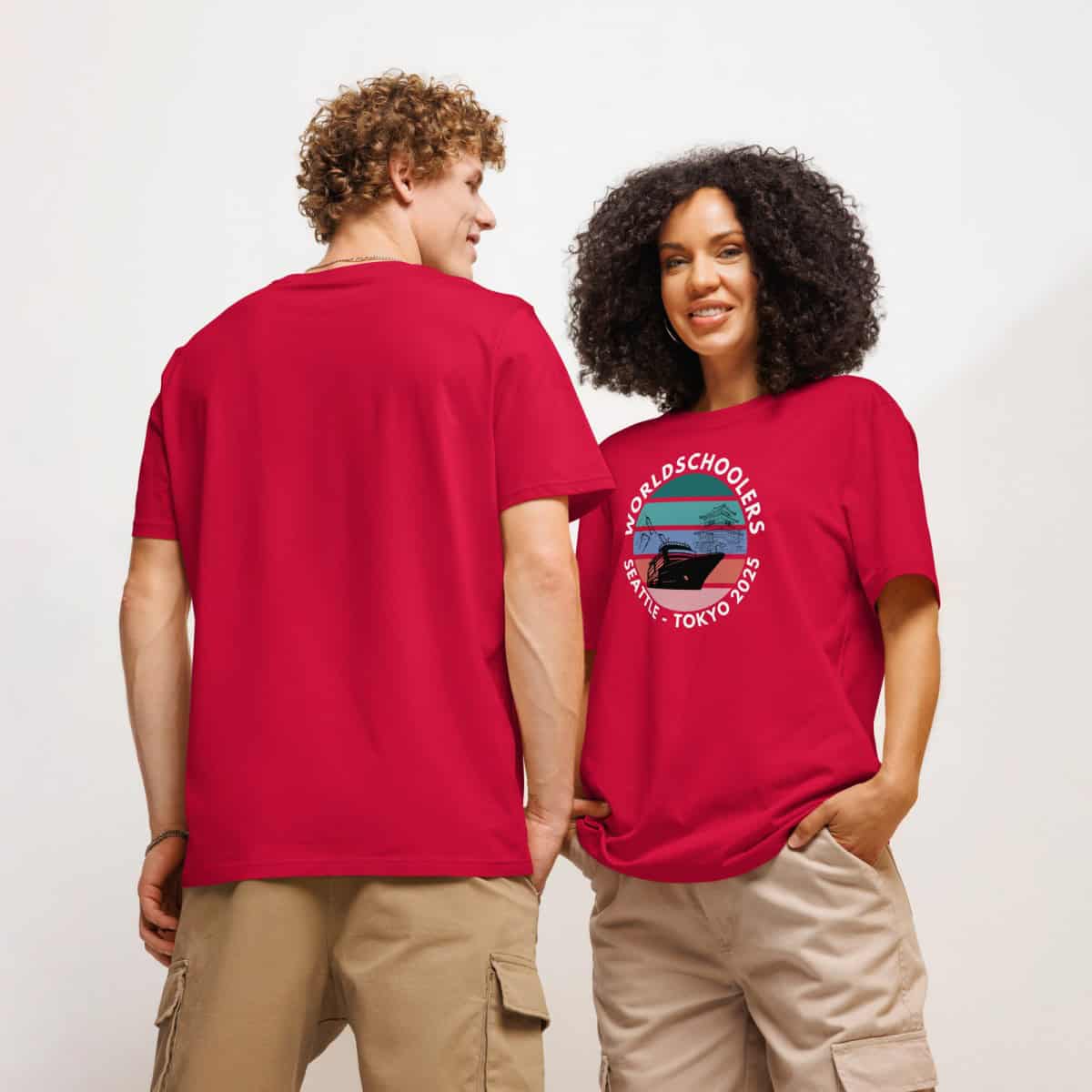 Unisex organic ribbed neck t-shirt | White font | Seattle-Tokyo