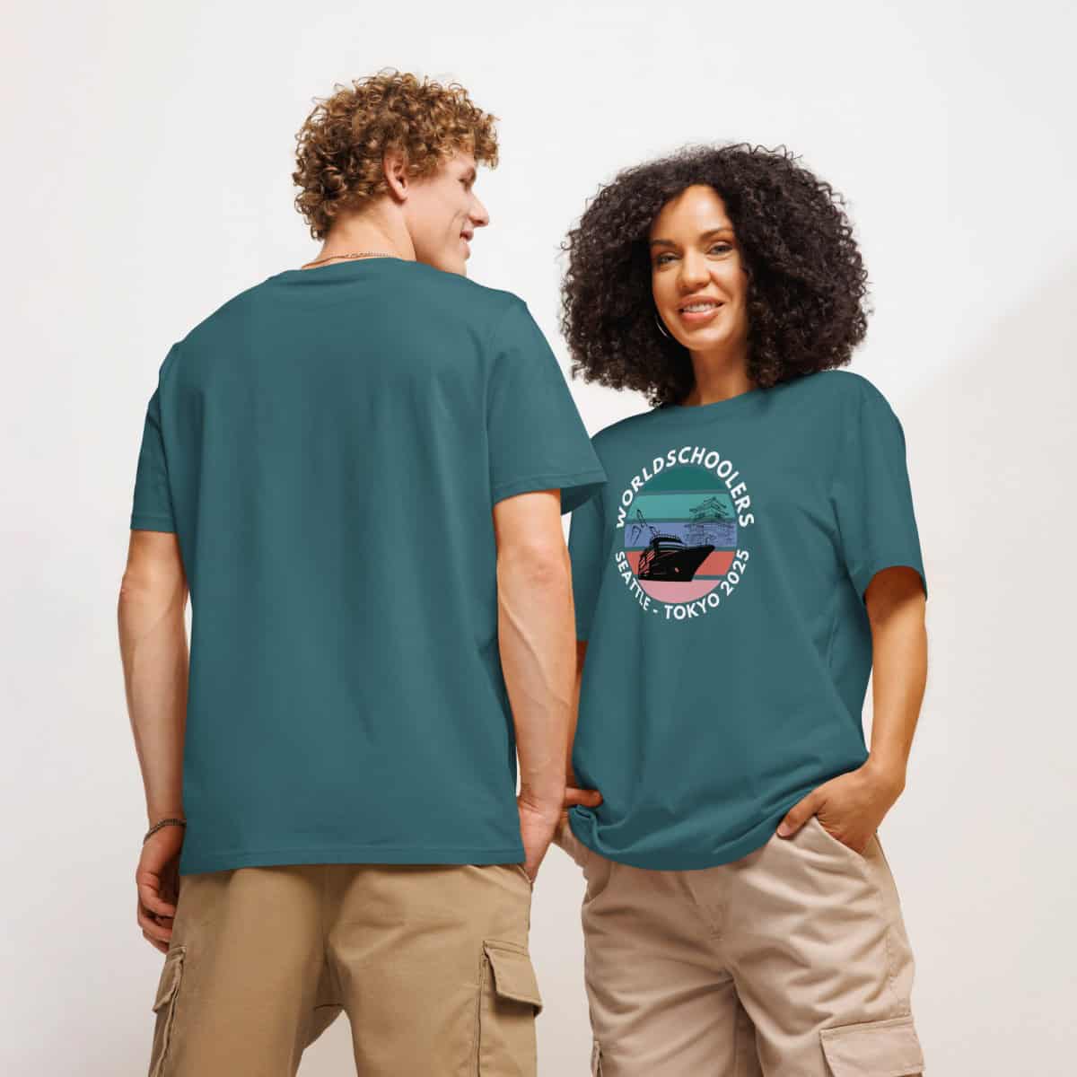 Unisex organic ribbed neck t-shirt | White font | Seattle-Tokyo