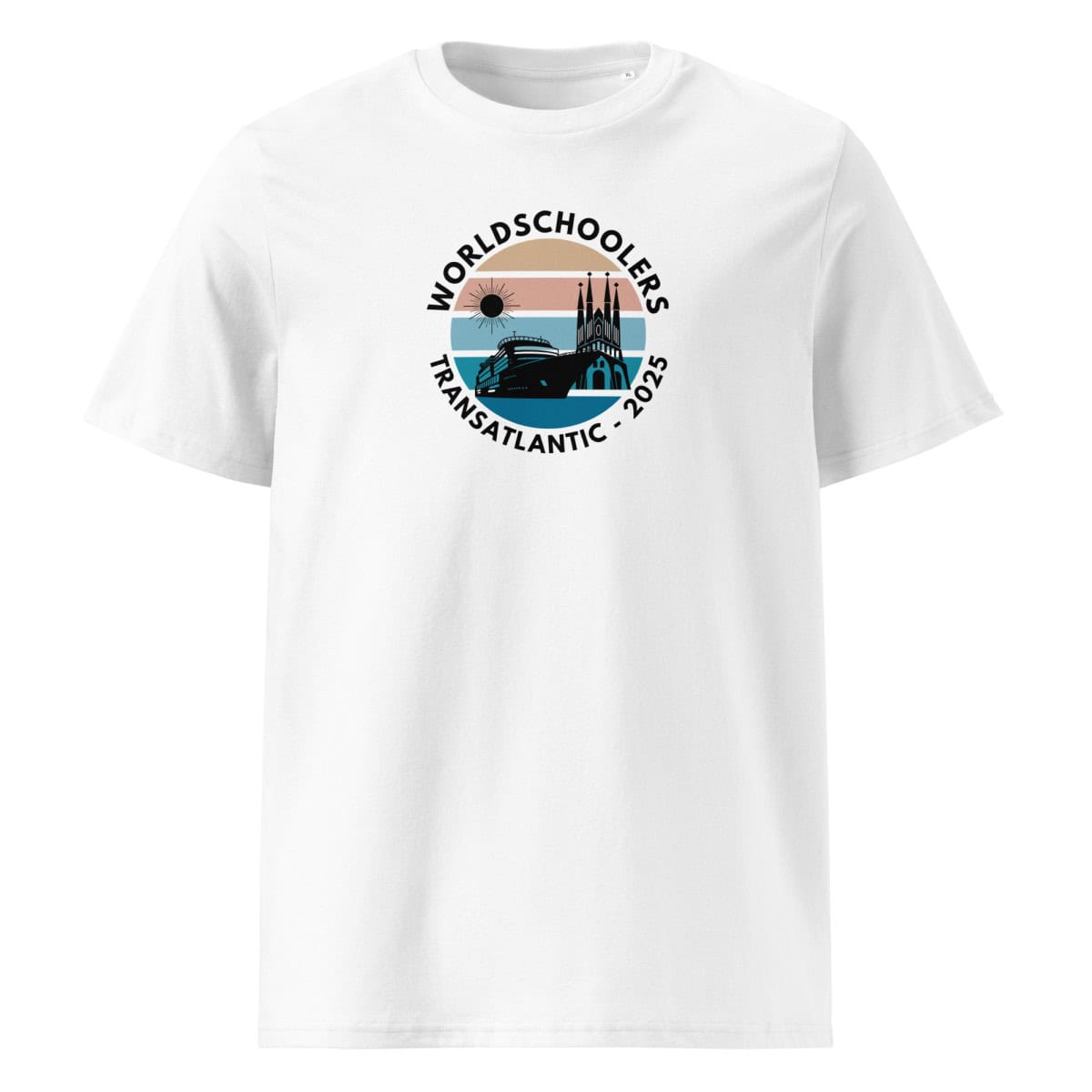 Unisex organic ribbed neck t-shirt | Black Font | Transatlantic 2025