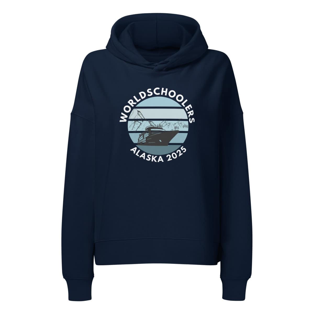 Women’s organic mid-weight hoodie | White Font | Alaska