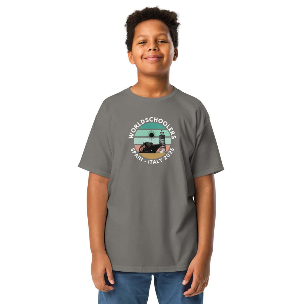 Youth classic tee | White Font | Spain - Italy 2025