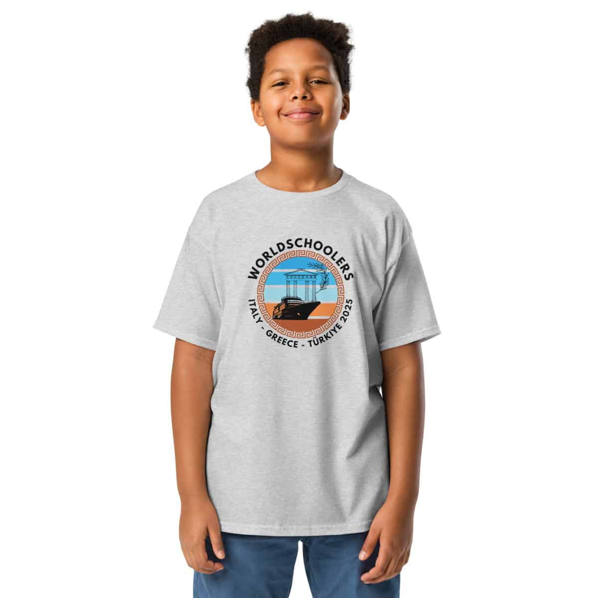 Youth classic tee | Black Font | Italy - Greece - Türkiye 2025