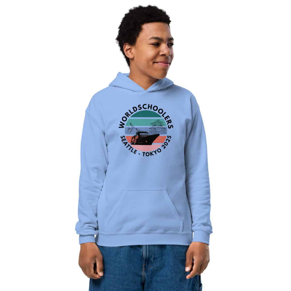 Youth heavy blend hoodie | Black font | Seattle-Tokyo