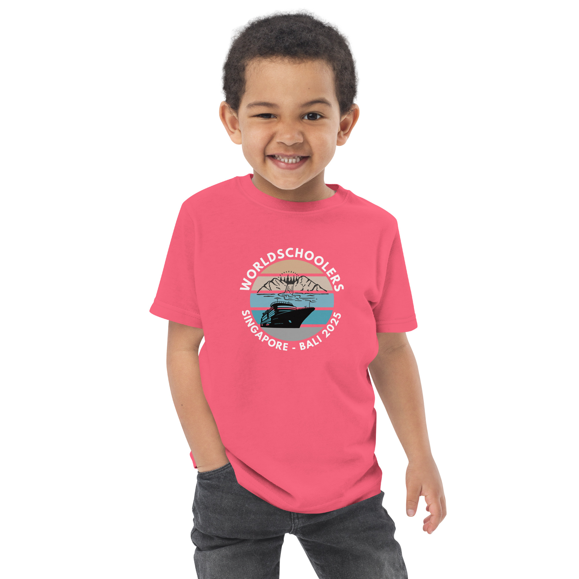 Toddler Jersey T-Shirt | White Font | Singapore - Bali 2025