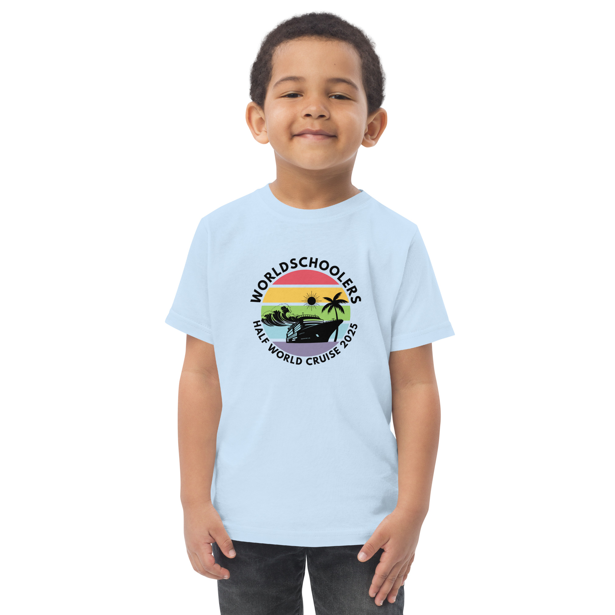 Toddler Jersey T-Shirt | Black Font | Half World Cruise 2025