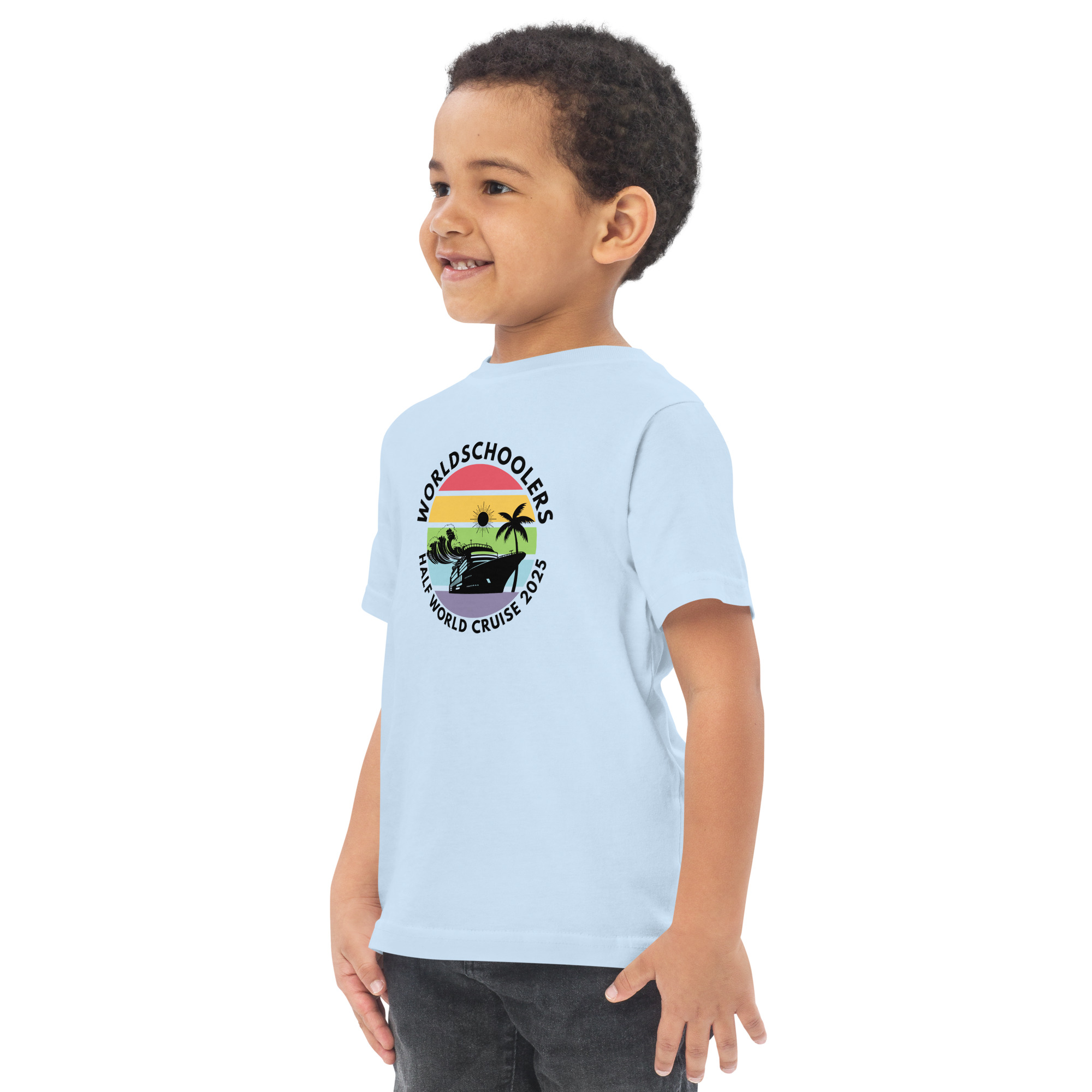Toddler Jersey T-Shirt | Black Font | Half World Cruise 2025