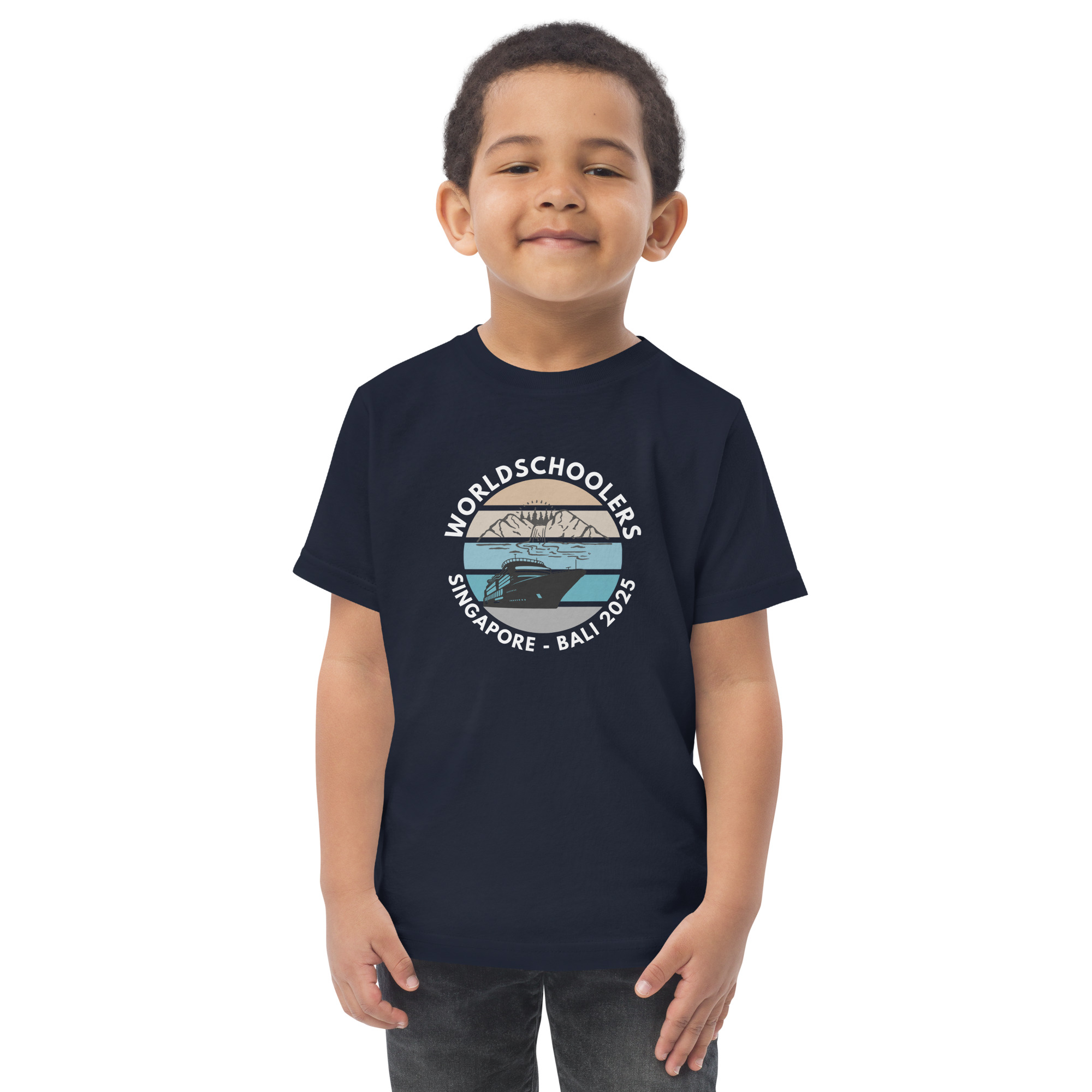Toddler Jersey T-Shirt | White Font | Singapore - Bali 2025