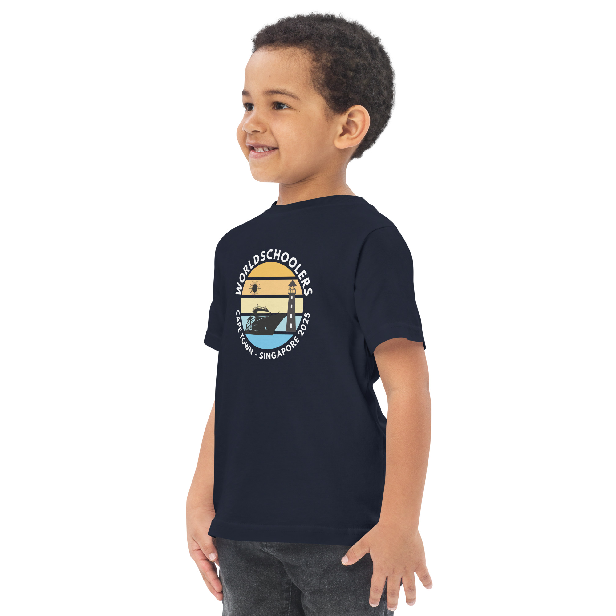 Toddler Jersey T-Shirt | White Font | Cape Town - Singapore 2025