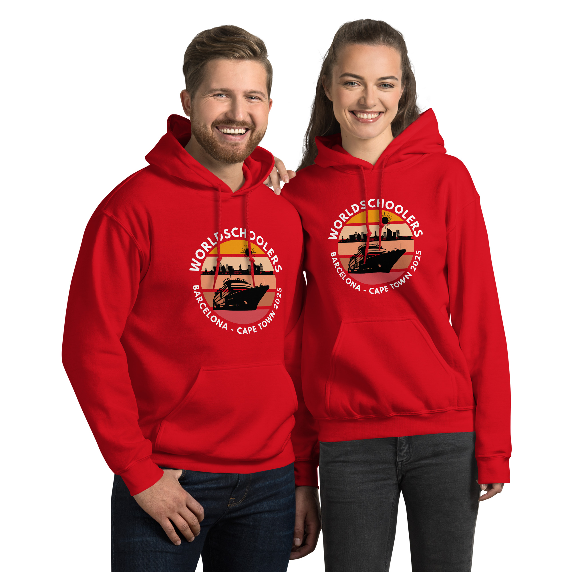 Unisex Hoodie | White Font | Barcelona - Cape Town 2025