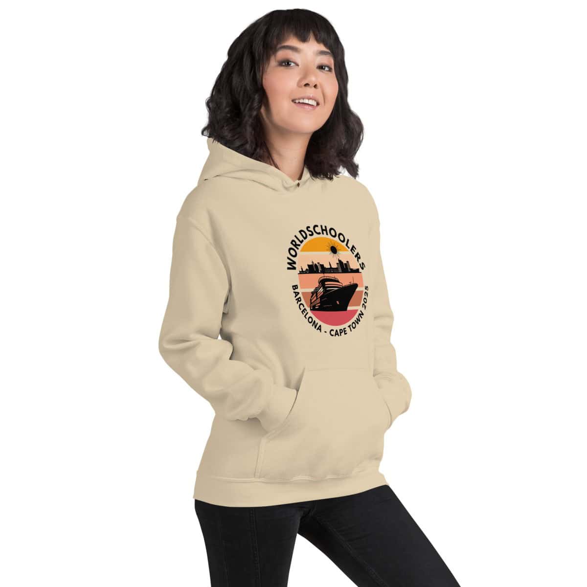 Unisex Hoodie | Black Font | Barcelona - Cape Town 2025