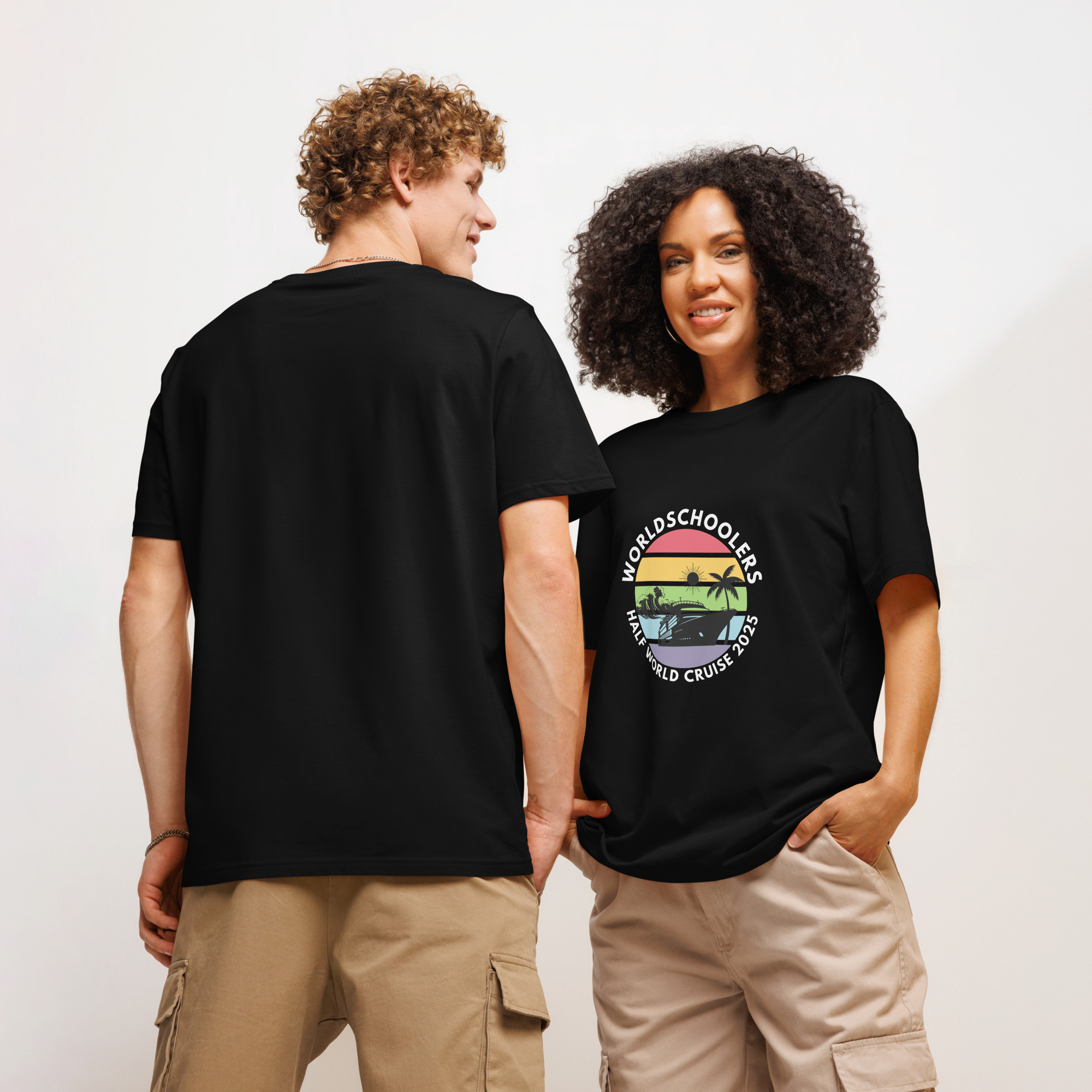 Unisex Organic T-Shirt | White Font | Half World Cruise 2025