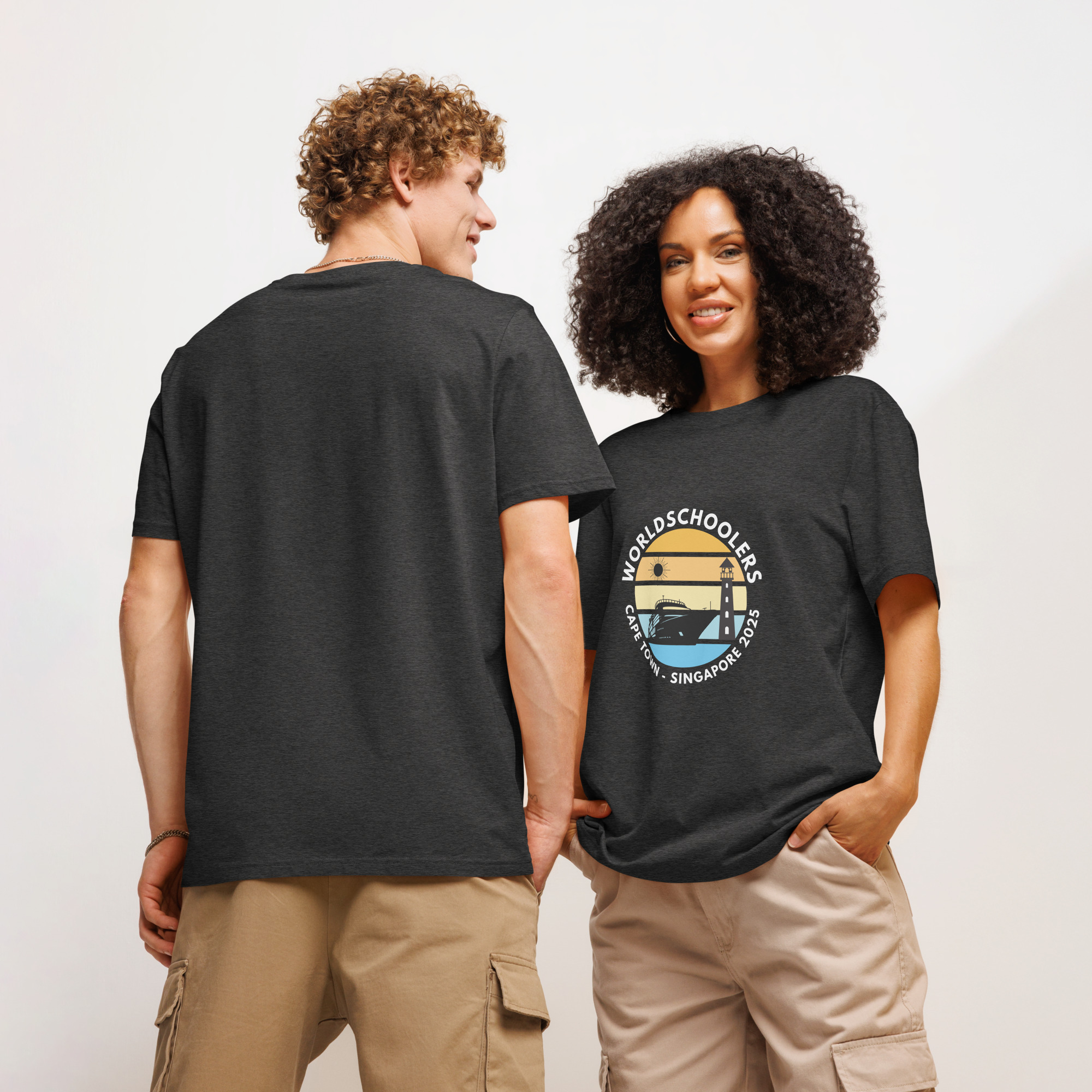 Unisex Organic T-Shirt | White Font | Cape Town - Singapore 2025