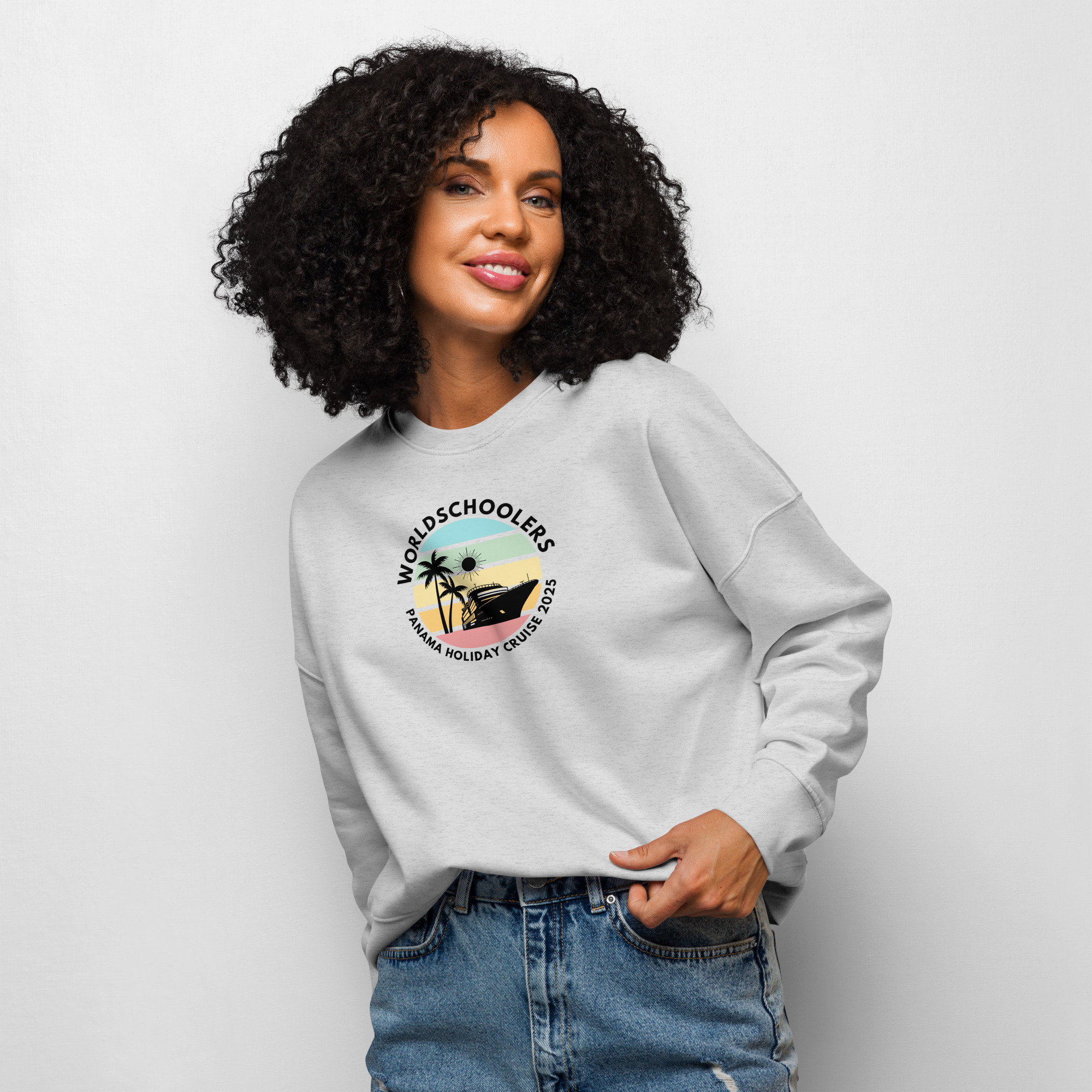 Women’s Organic Sweatshirt | Black Font | Panama Holiday Cruise 2025