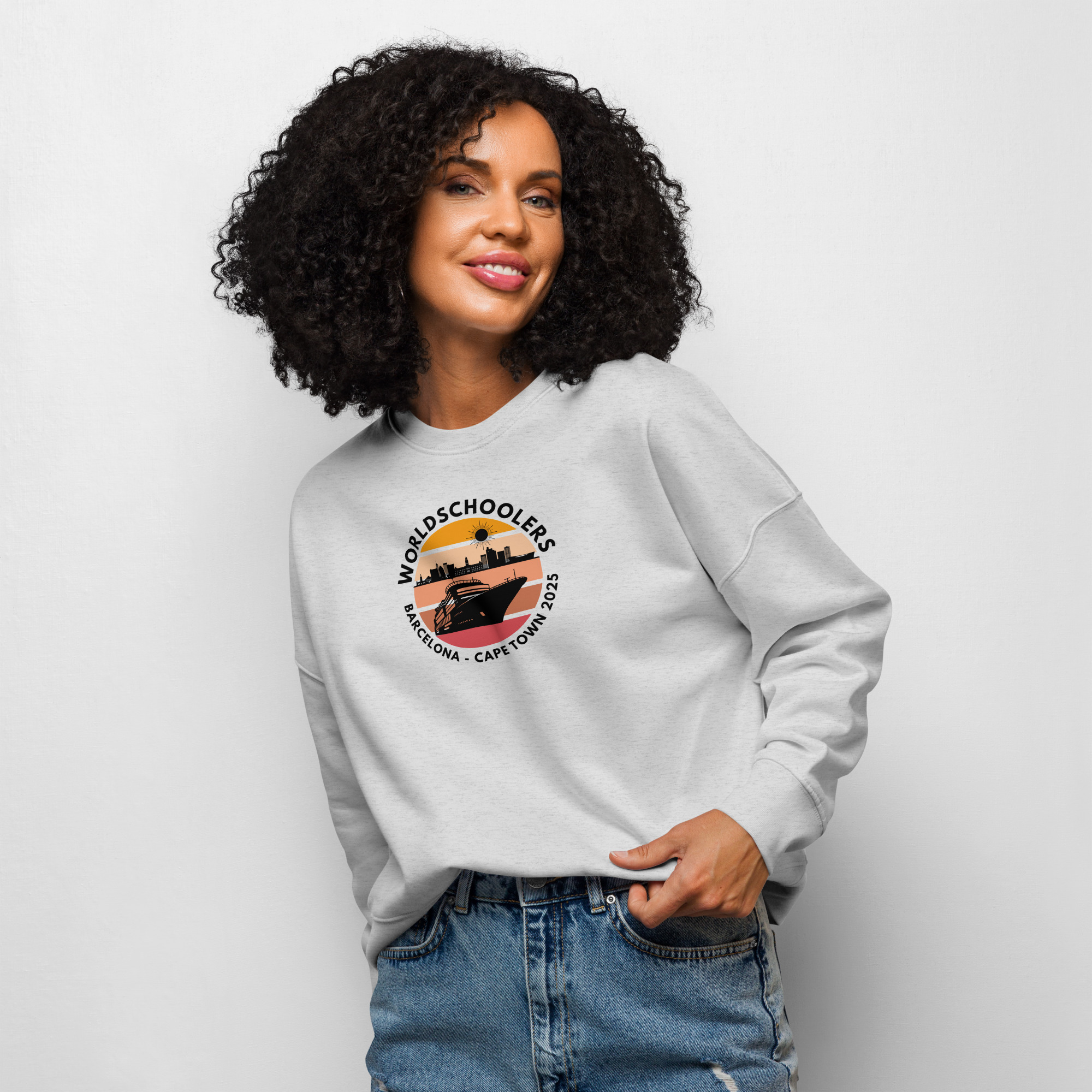 Women’s Organic Sweatshirt | Black Font | Barcelona - Cape Town 2025