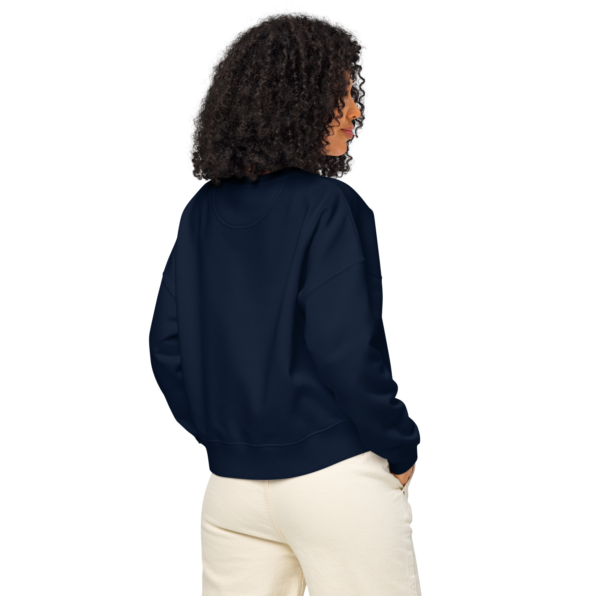 Women’s Organic Sweatshirt | White Font | Half World Cruise 2025