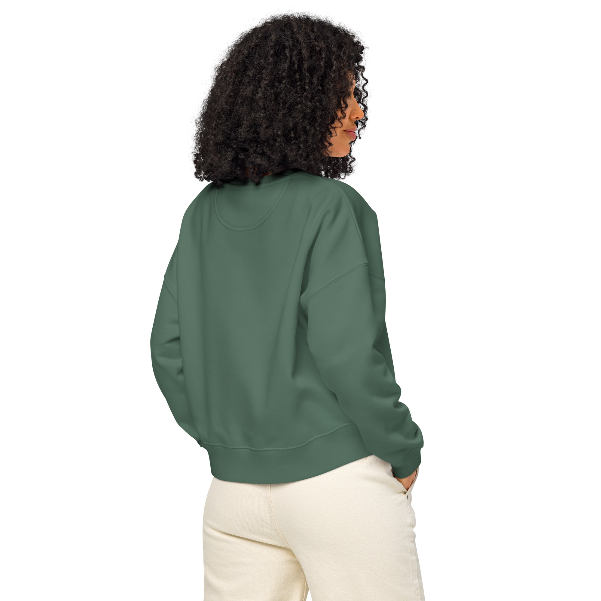 Women’s Organic Sweatshirt | White Font | Half World Cruise 2025