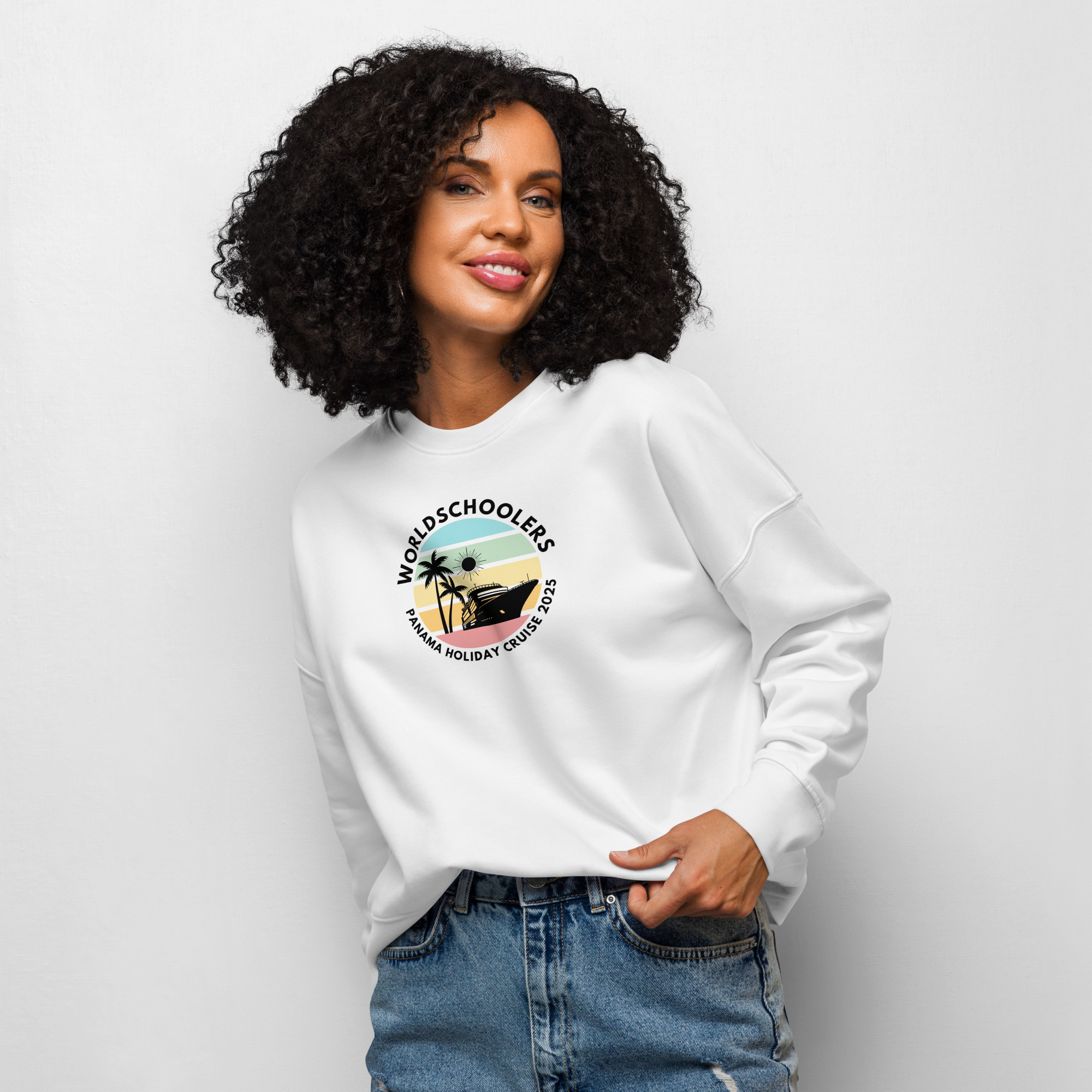Women’s Organic Sweatshirt | Black Font | Panama Holiday Cruise 2025