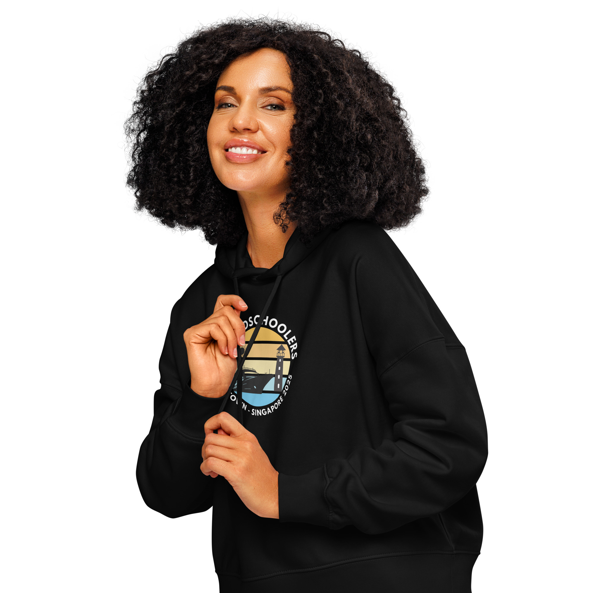 Women’s Organic Hoodie | White Font | Cape Town - Singapore 2025