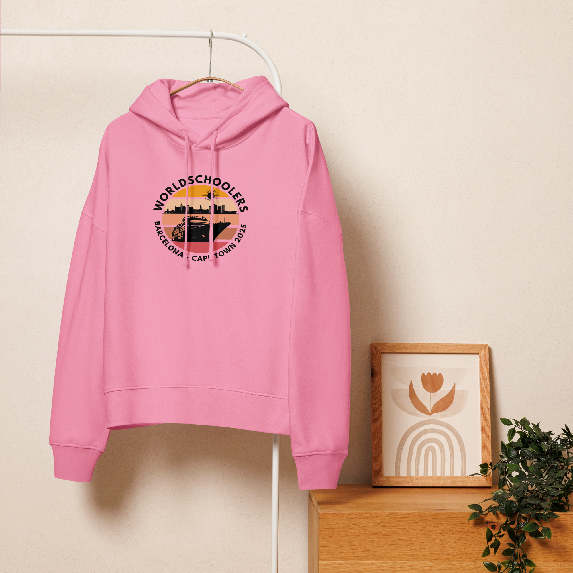 Women’s Organic Hoodie | Black Font | Barcelona - Cape Town 2025