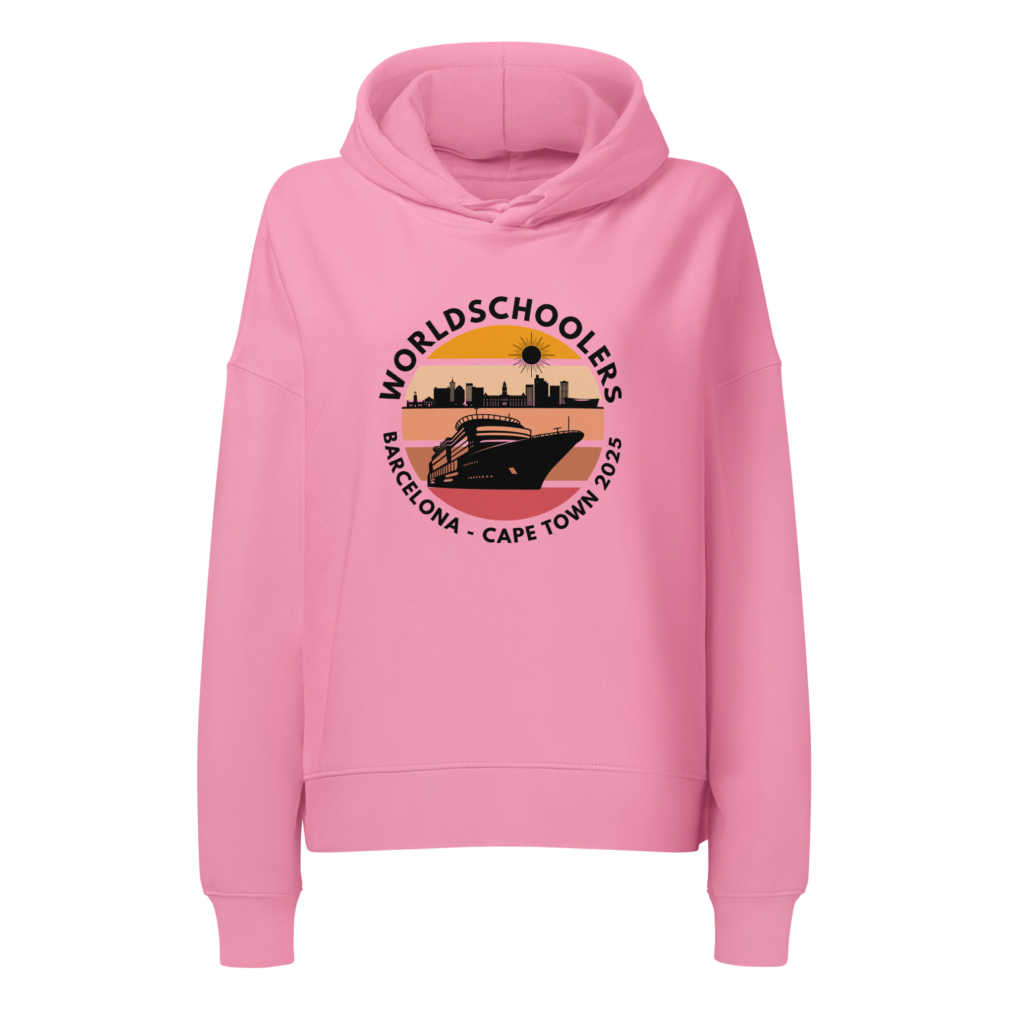 Women’s Organic Hoodie | Black Font | Barcelona - Cape Town 2025