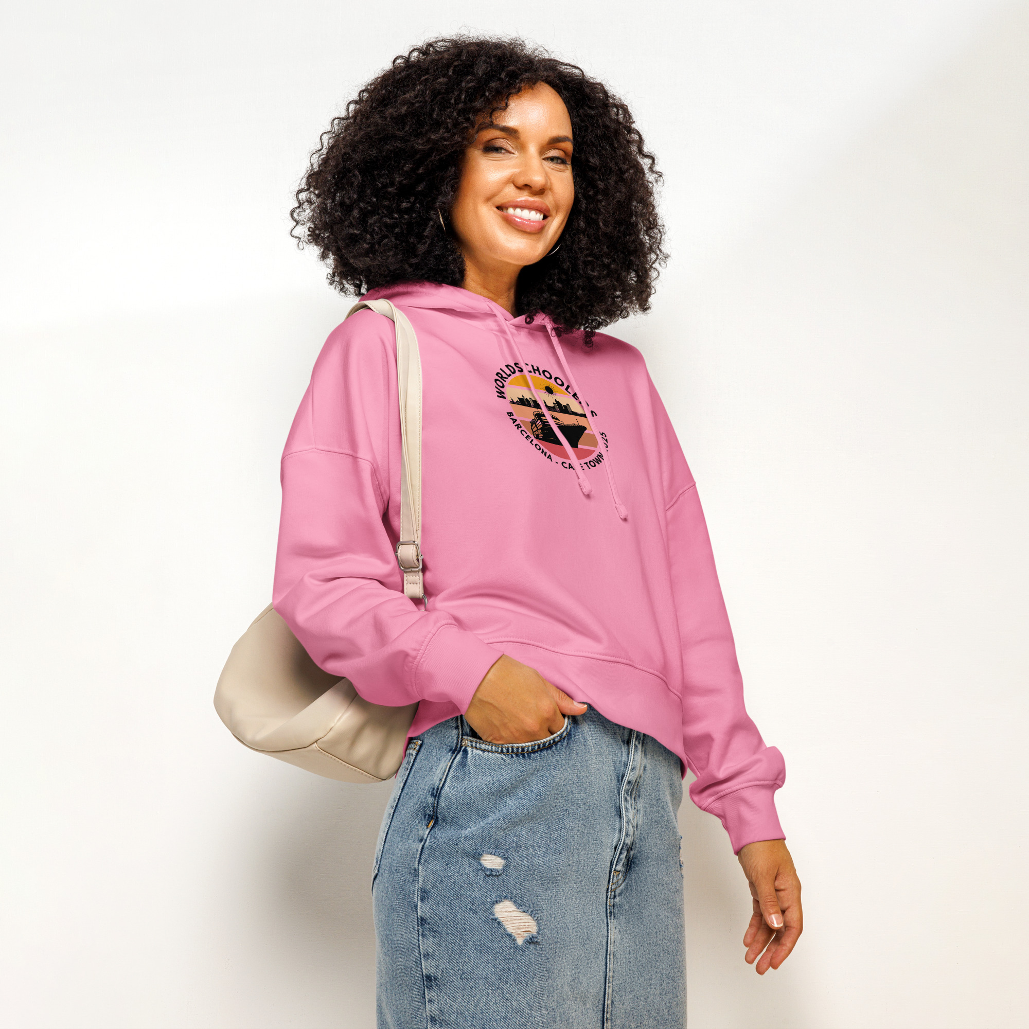 Women’s Organic Hoodie | Black Font | Barcelona - Cape Town 2025