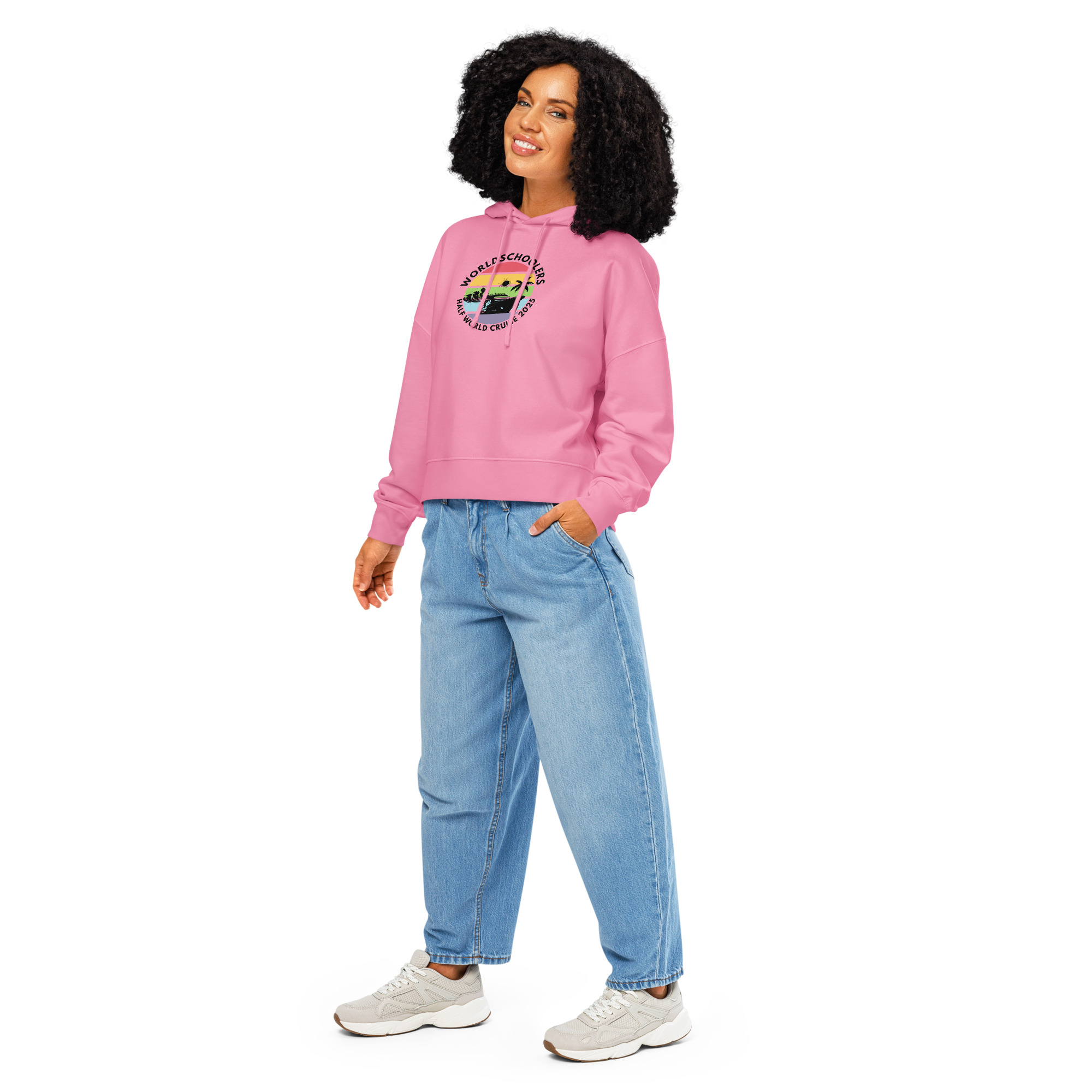 Women’s Organic Hoodie | Black Font | Half World Cruise 2025