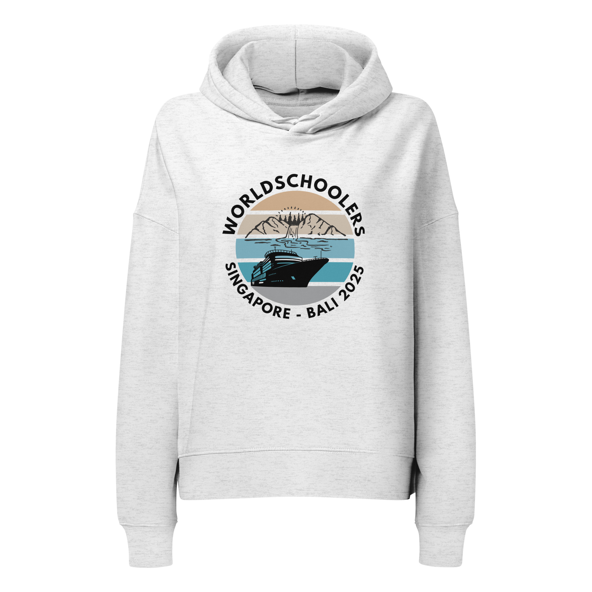 Women’s Organic Hoodie | Black Font | Singapore - Bali 2025
