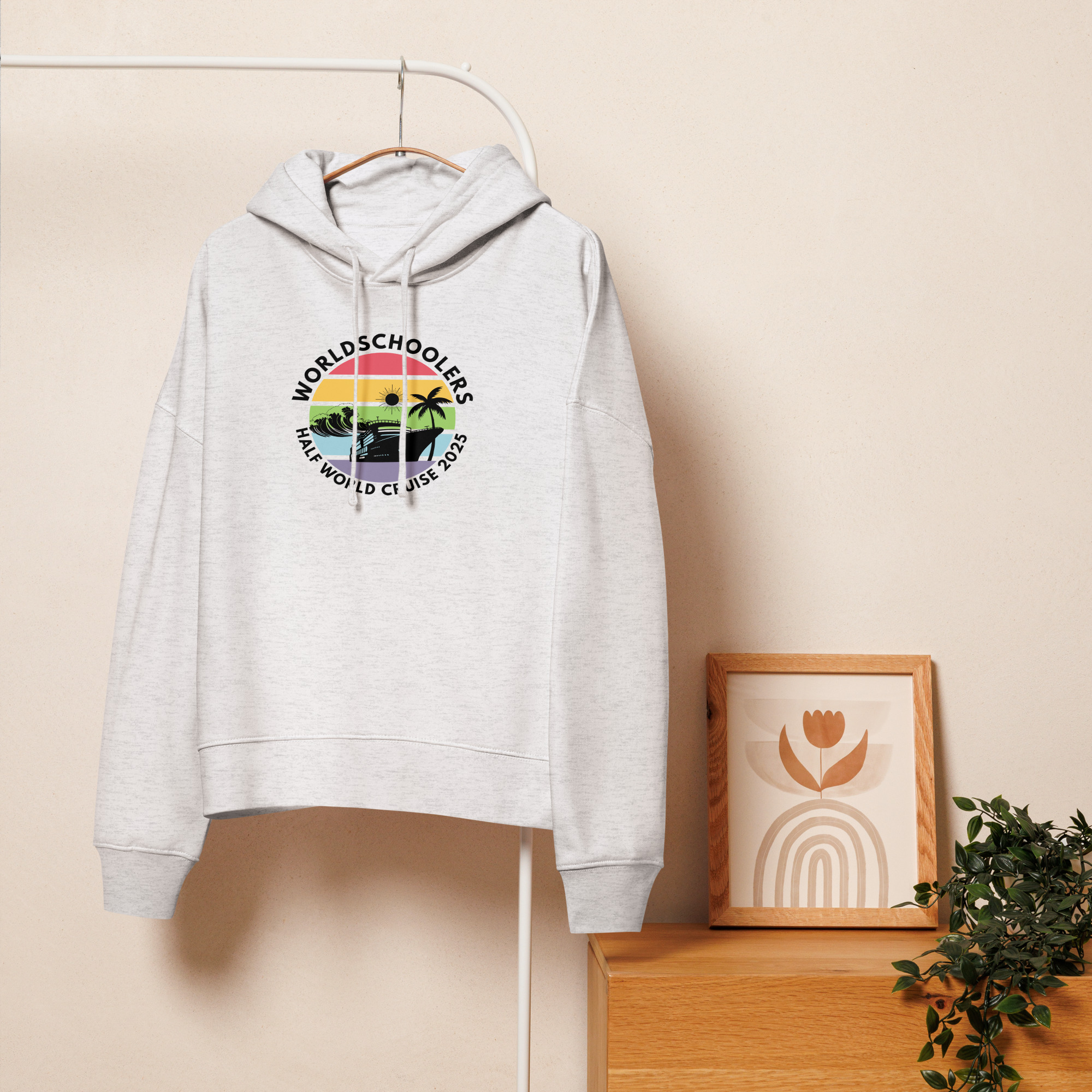 Women’s Organic Hoodie | Black Font | Half World Cruise 2025