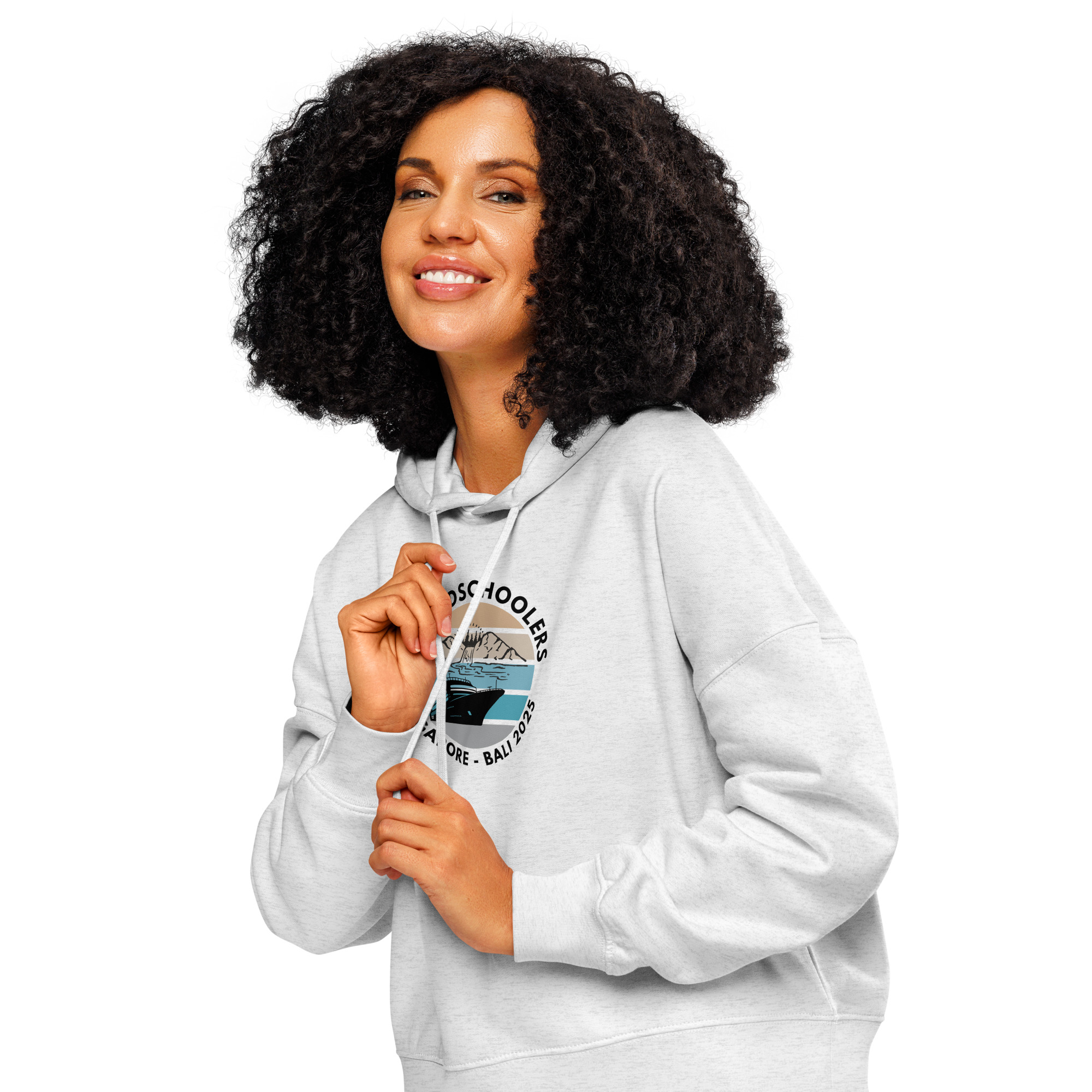 Women’s Organic Hoodie | Black Font | Singapore - Bali 2025