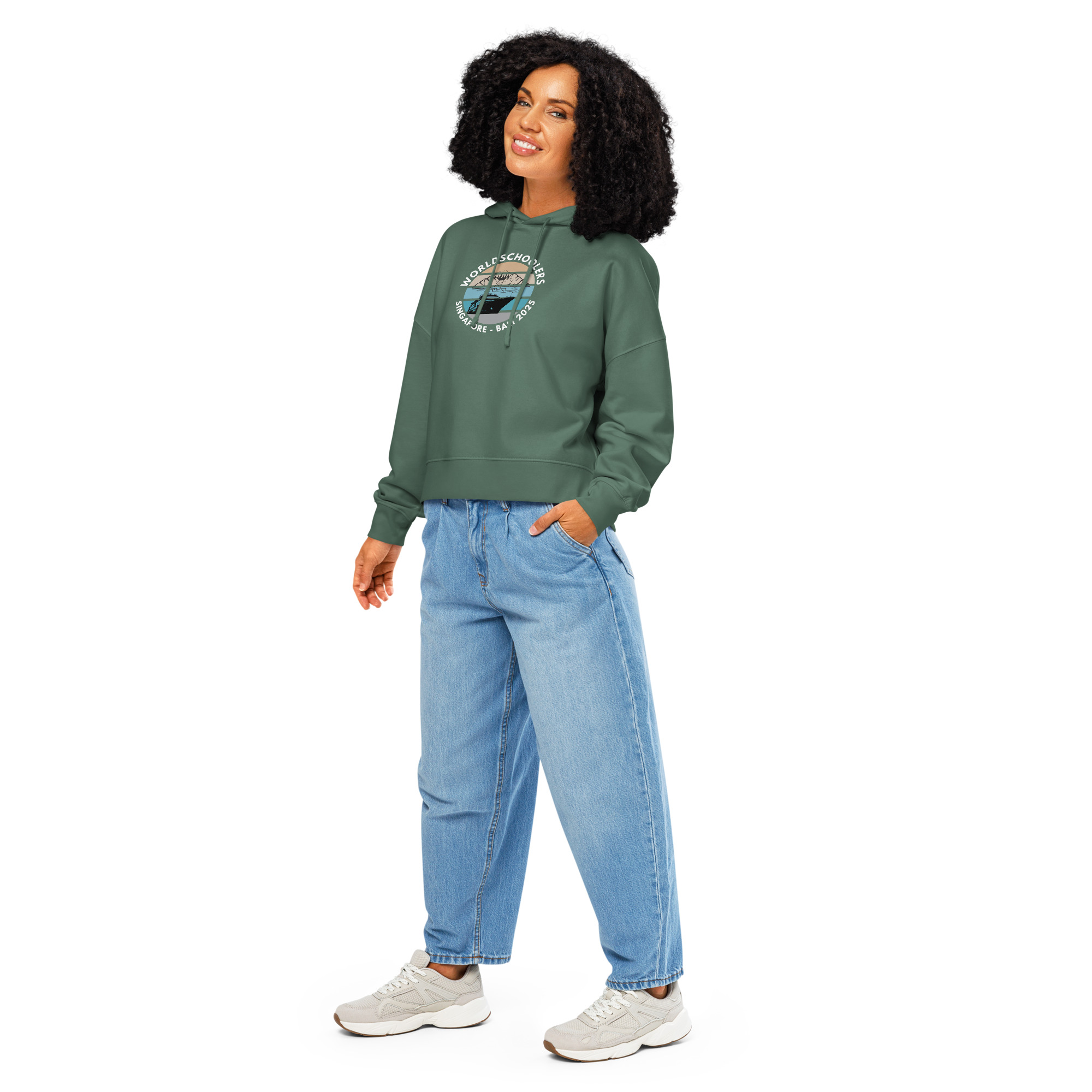 Women’s Organic Hoodie | White Font | Singapore - Bali 2025