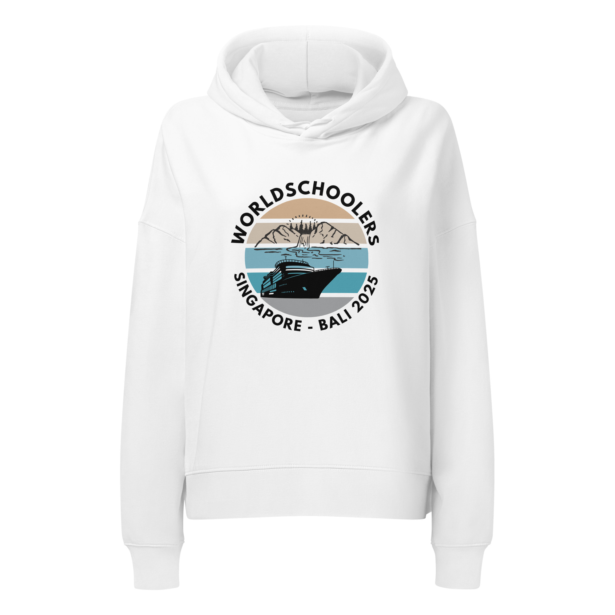 Women’s Organic Hoodie | Black Font | Singapore - Bali 2025