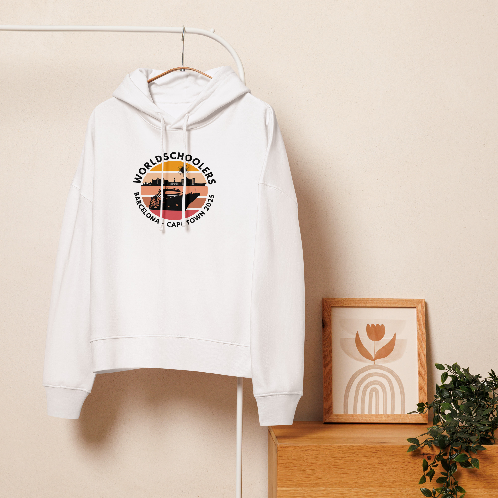 Women’s Organic Hoodie | Black Font | Barcelona - Cape Town 2025