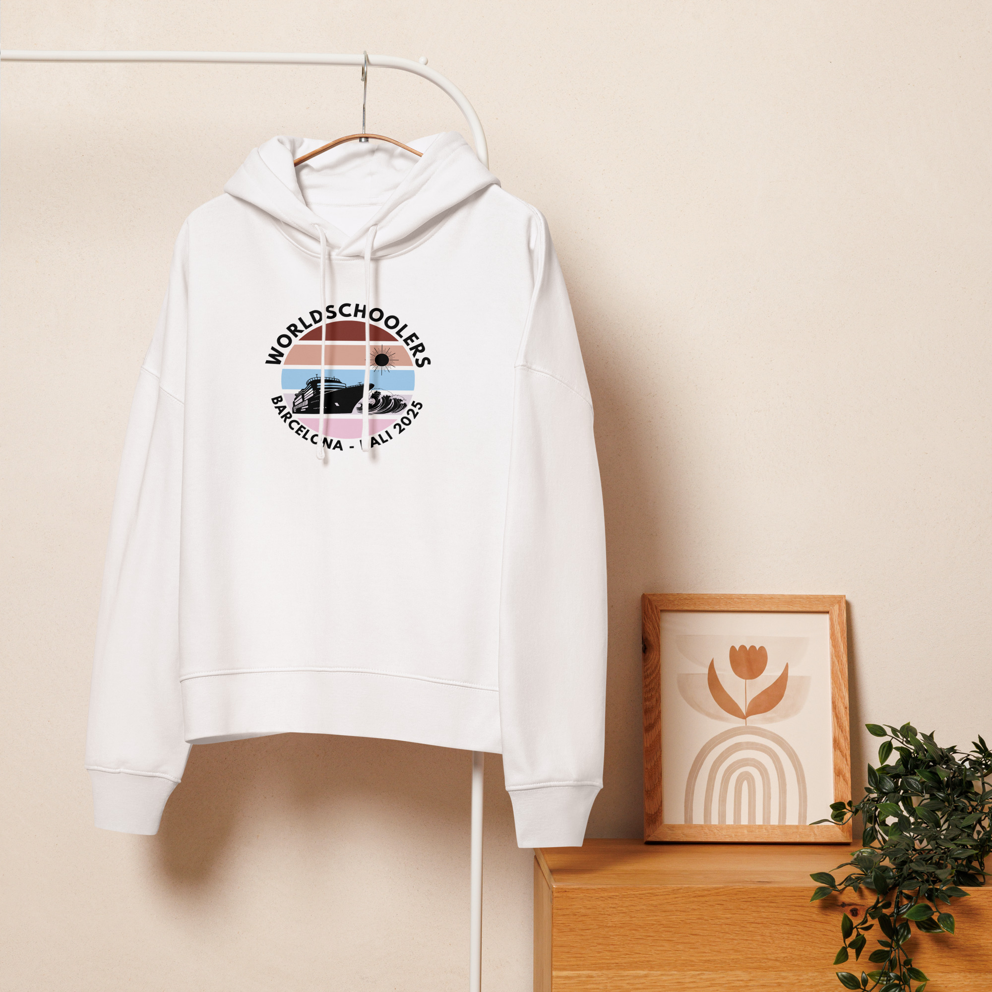Women’s Organic Hoodie | Black Font | Barcelona - Bali 2025
